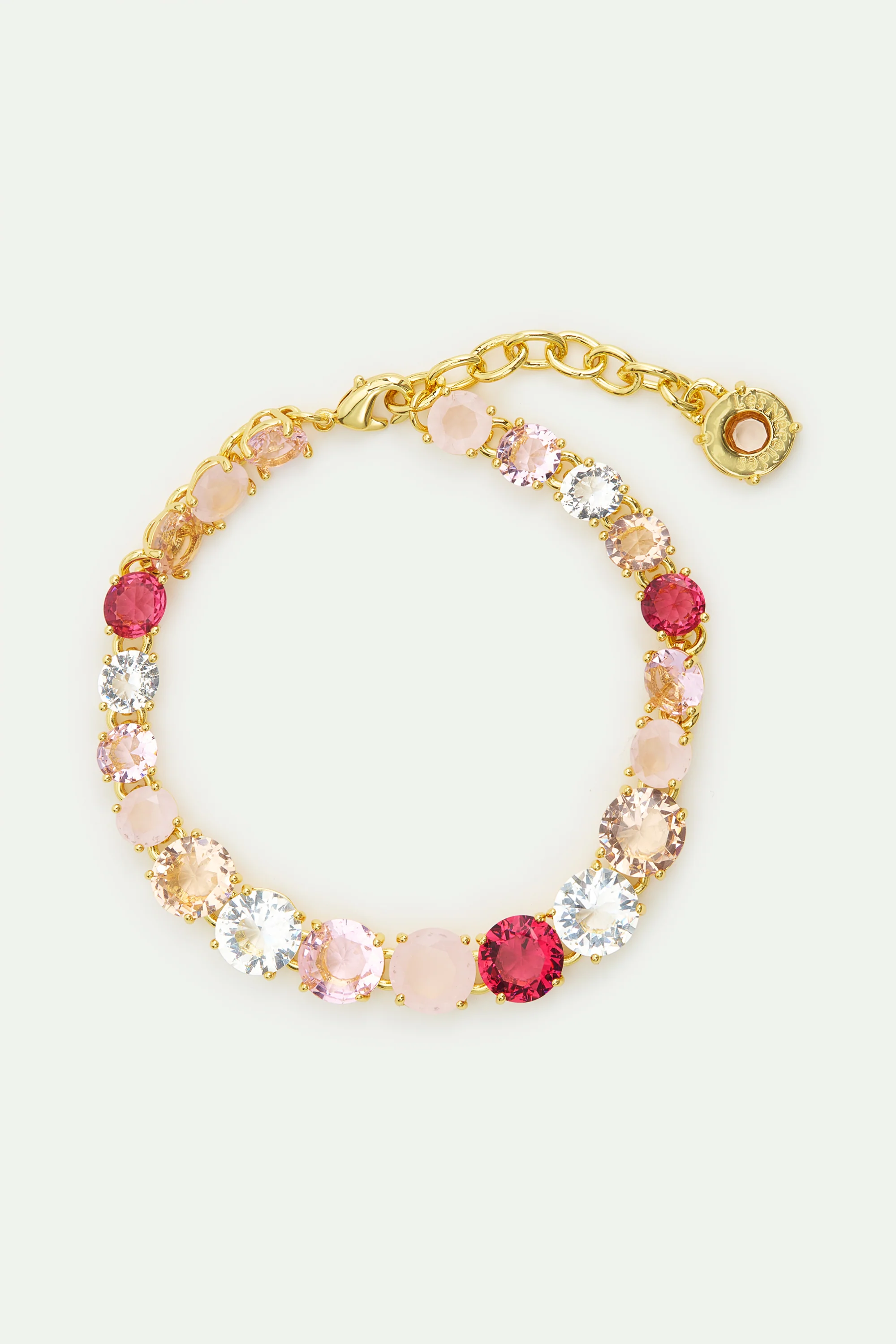 Bracelet fin rang de pierres La Diamantine dégradé de rose