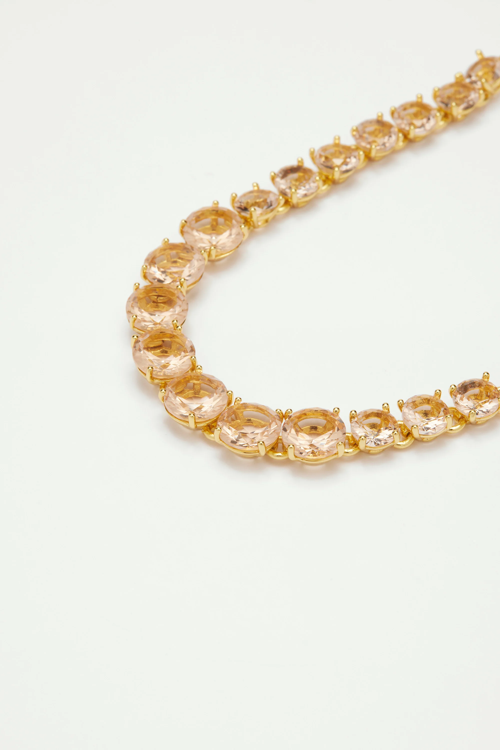 Bracelet fin rang de pierres la diamantine rose abricot - Image 3