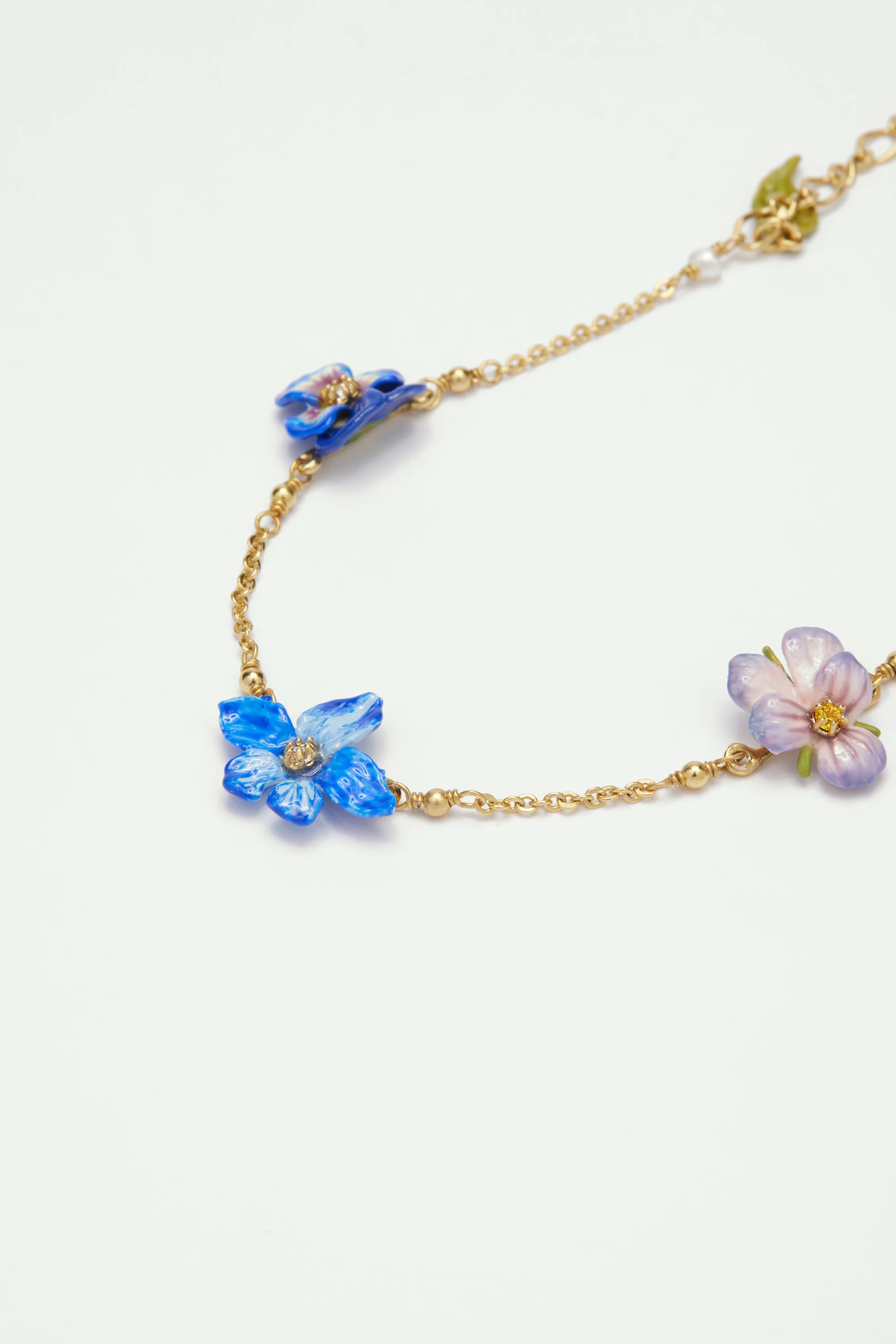Bracelet fin violette et pensée - Image 3