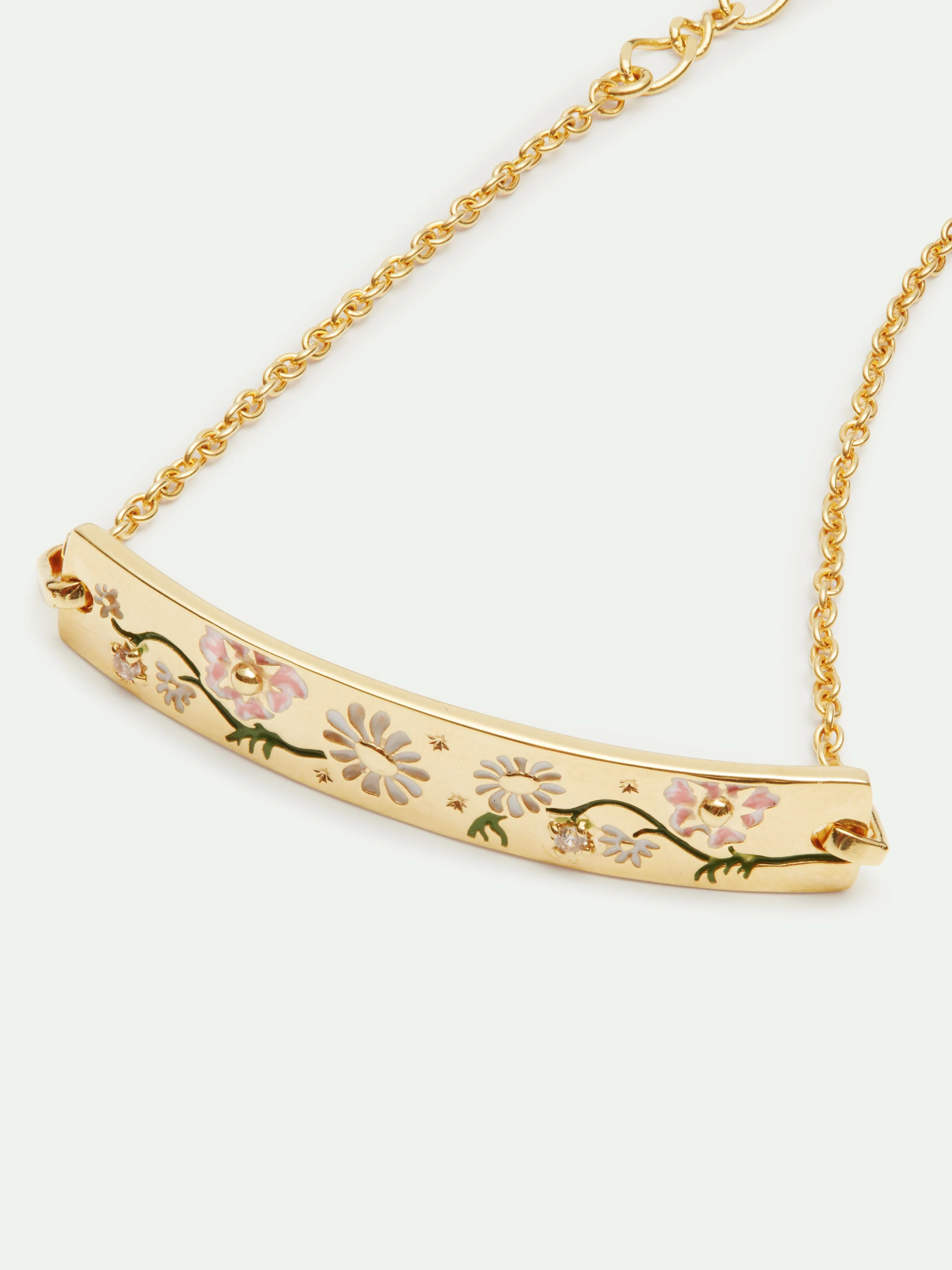 Bracelet gourmette fleurs de marguerites et de pensées - Image 4