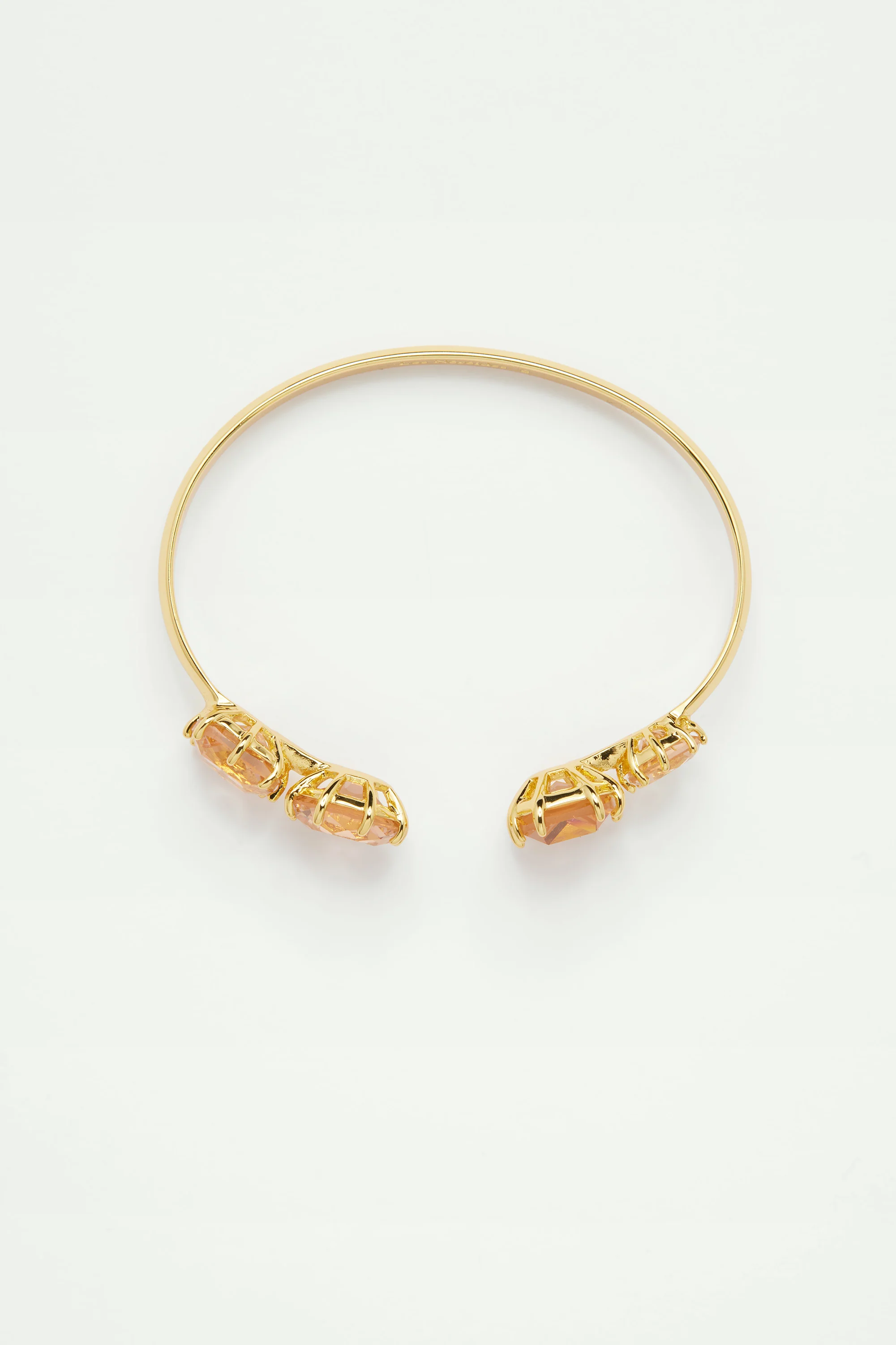 Bracelet jonc 4 pierres la diamantine rose abricot - Image 3