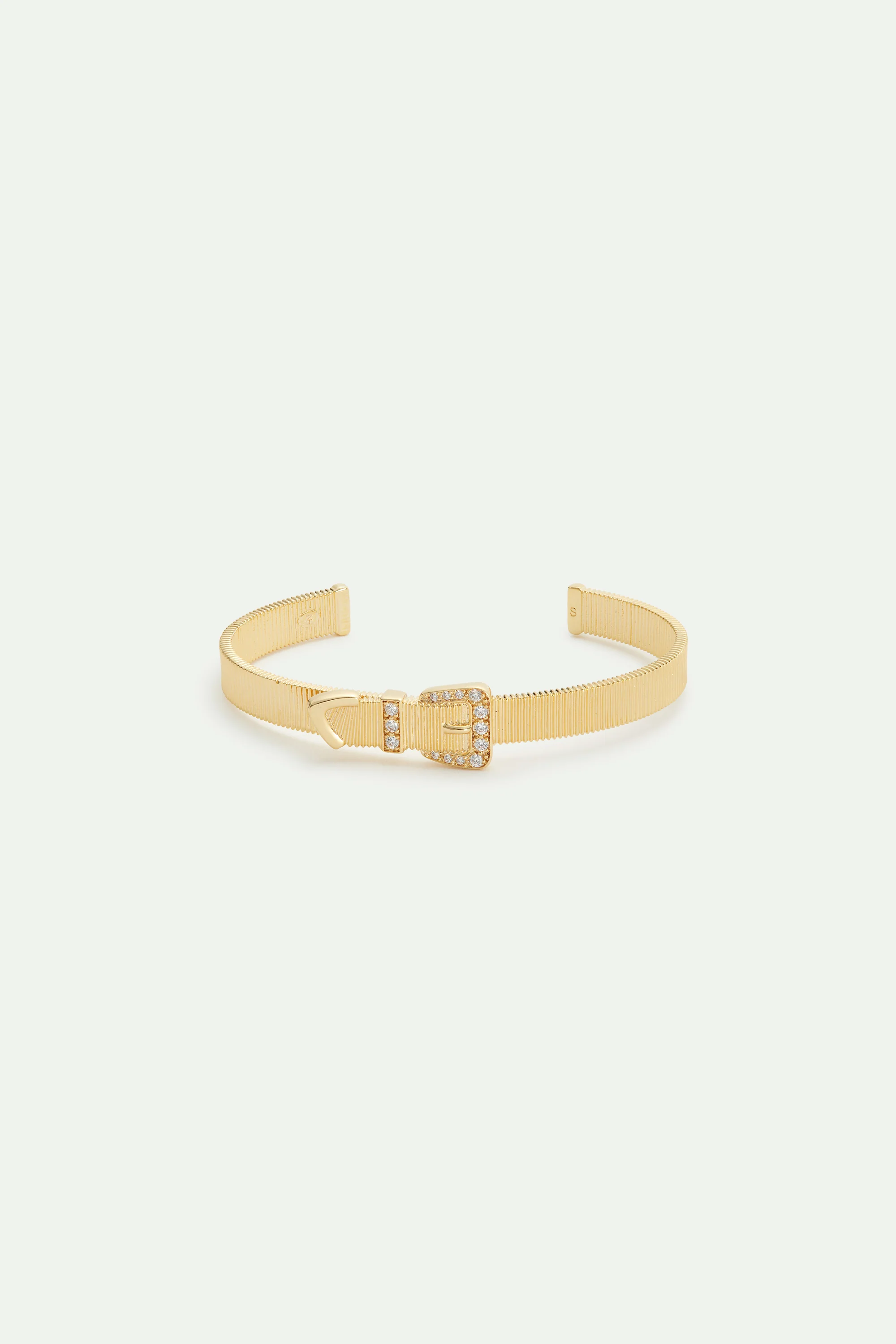 Bracelet jonc ceinture à nœud en laiton doré - Image 2