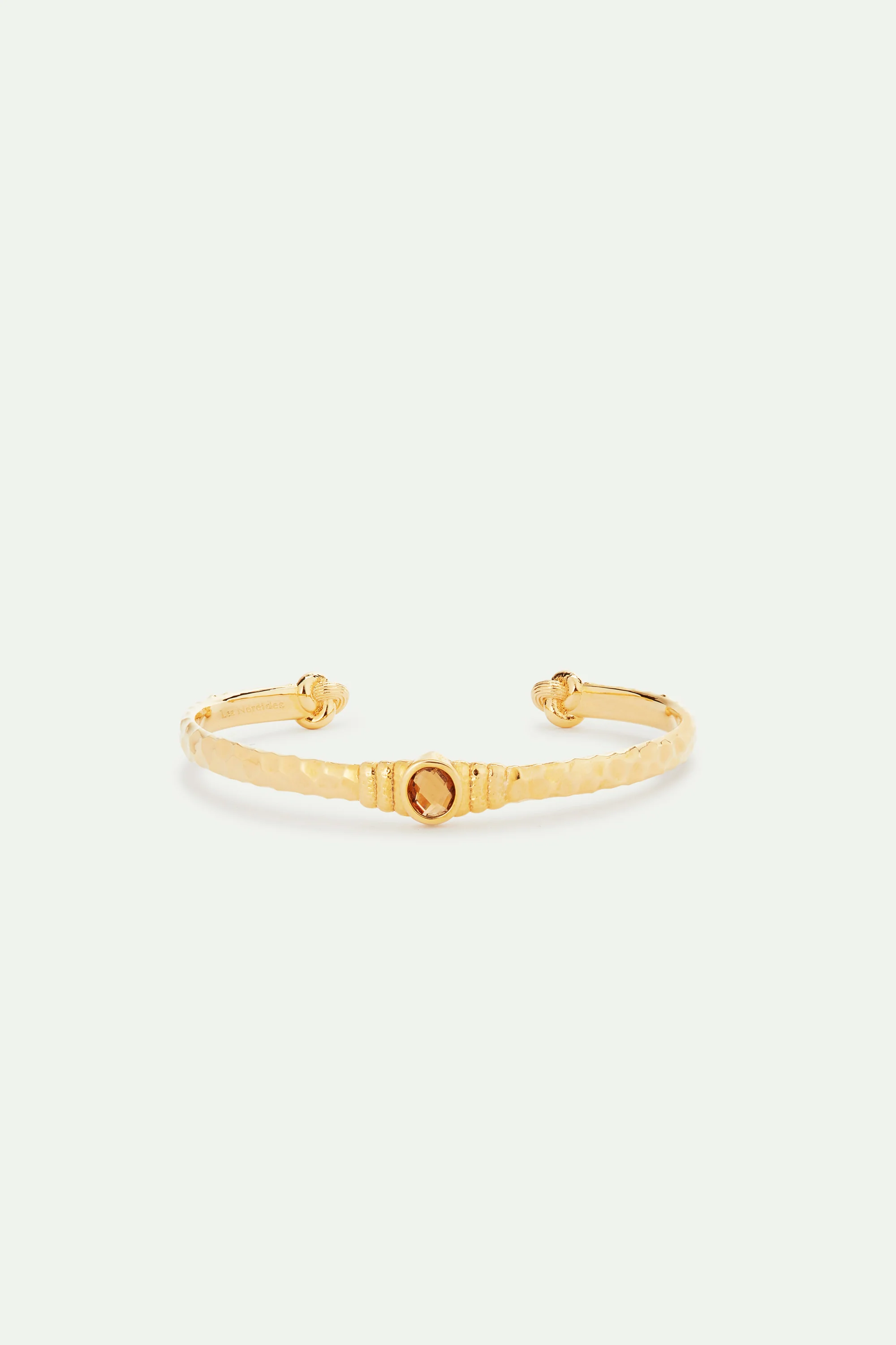 Bracelet jonc doré et verre facetté - Image 3