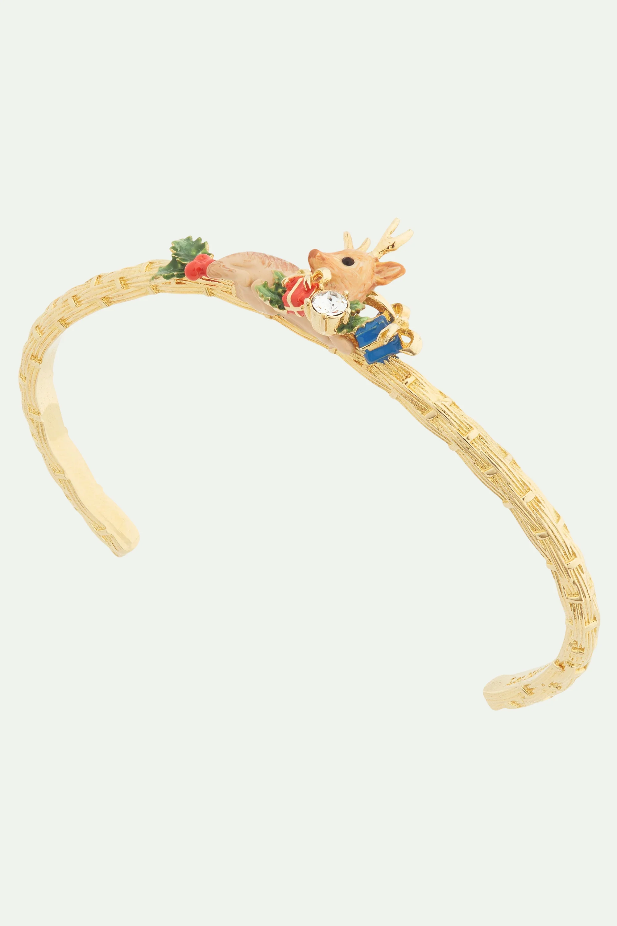 Bracelet jonc faon et houx de Noël - Image 2