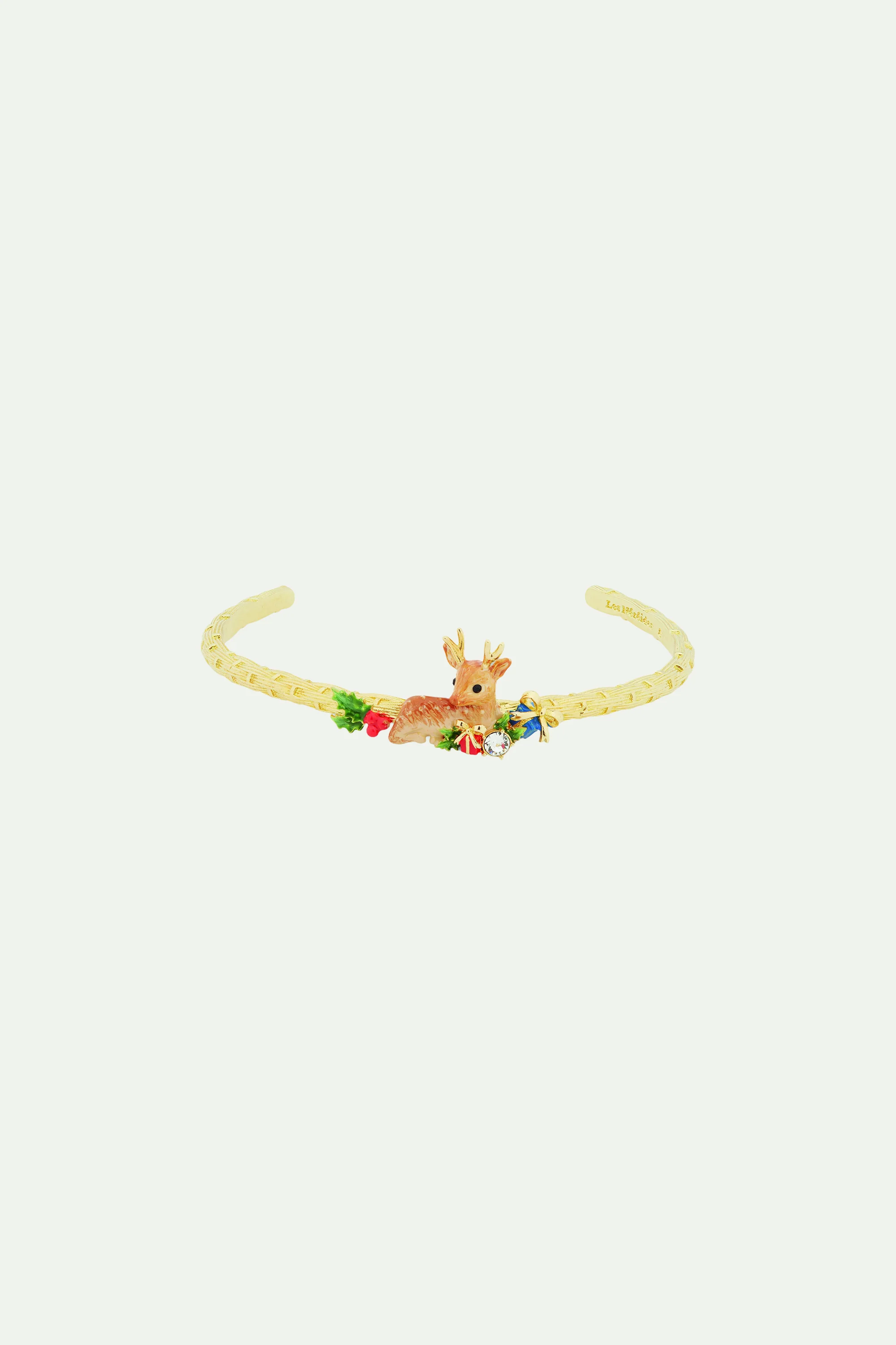 Bracelet jonc faon et houx de Noël - Image 3
