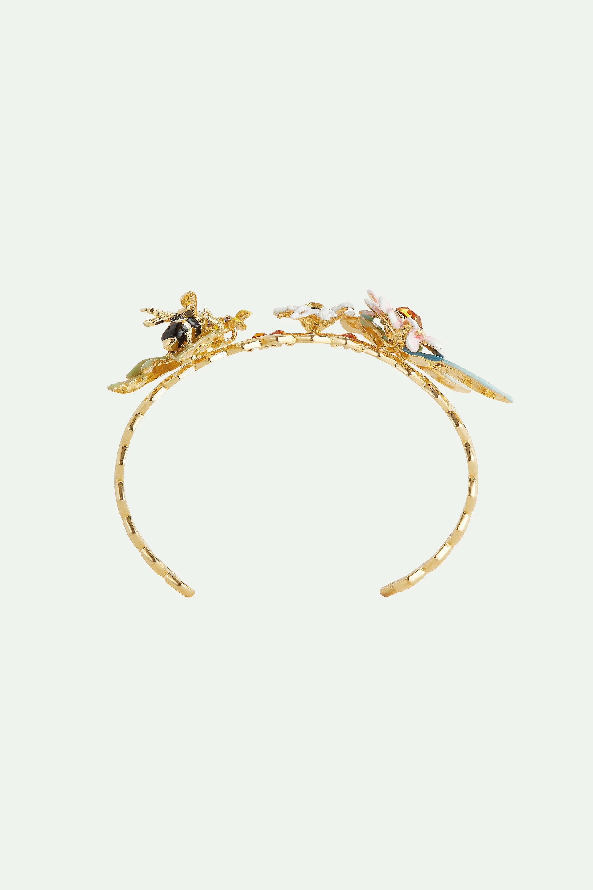 Bracelet jonc fleurs et alvéoles de miel - Image 2