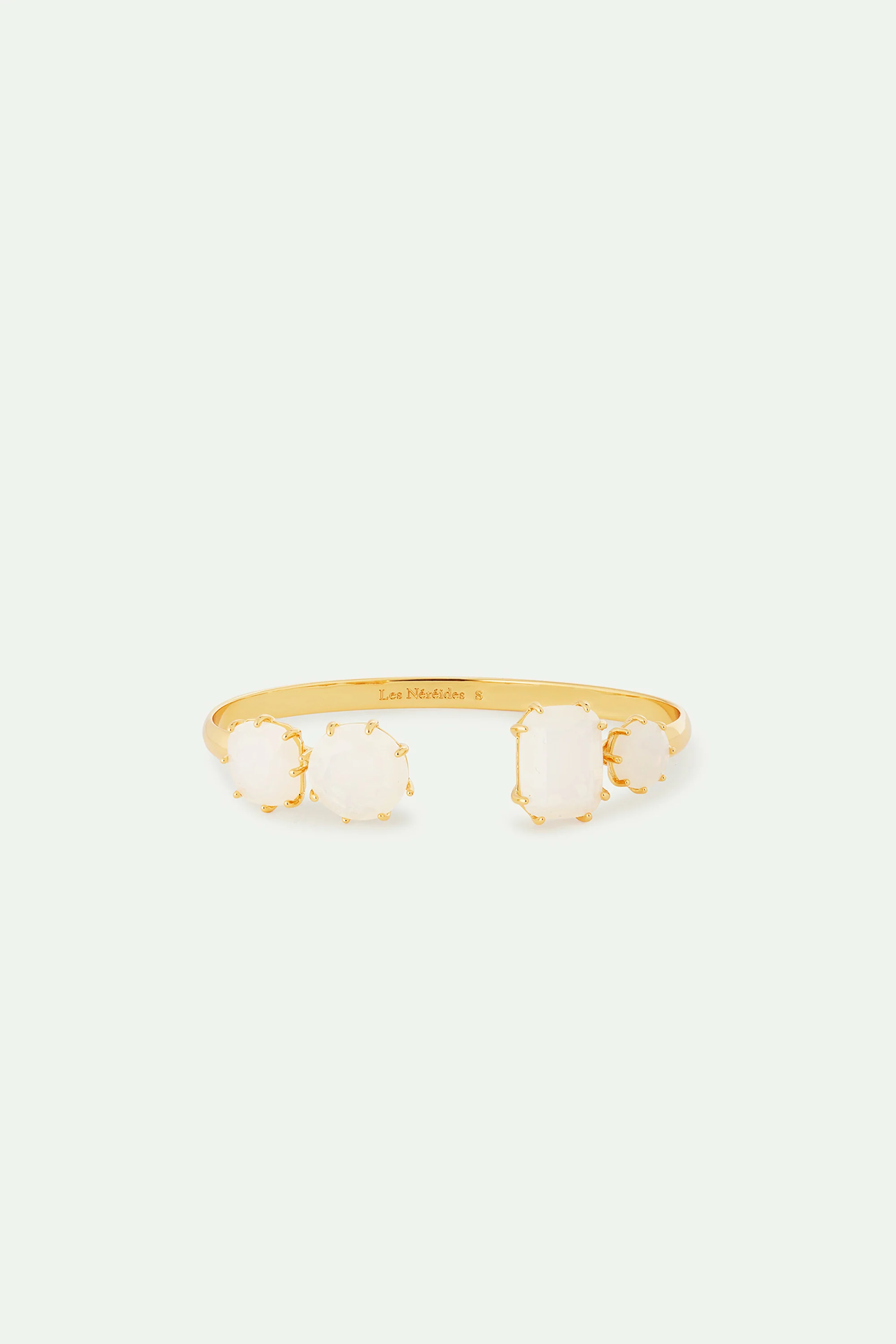 Bracelet jonc quatre pierres La Diamantine blanc opalescent - Image 3