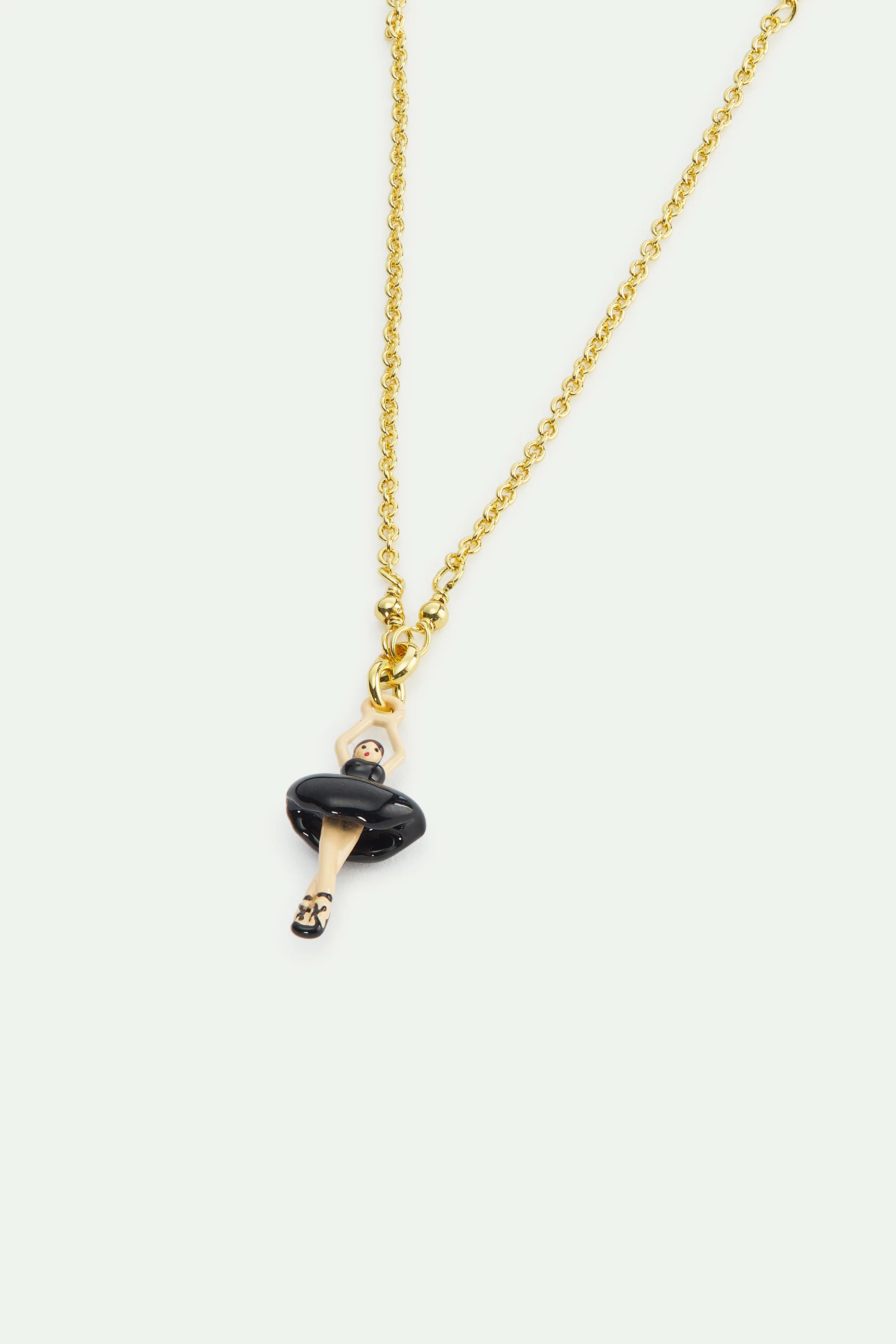 Bracelet pendentif Ballerine tutu noir et perle de culture - Image 3