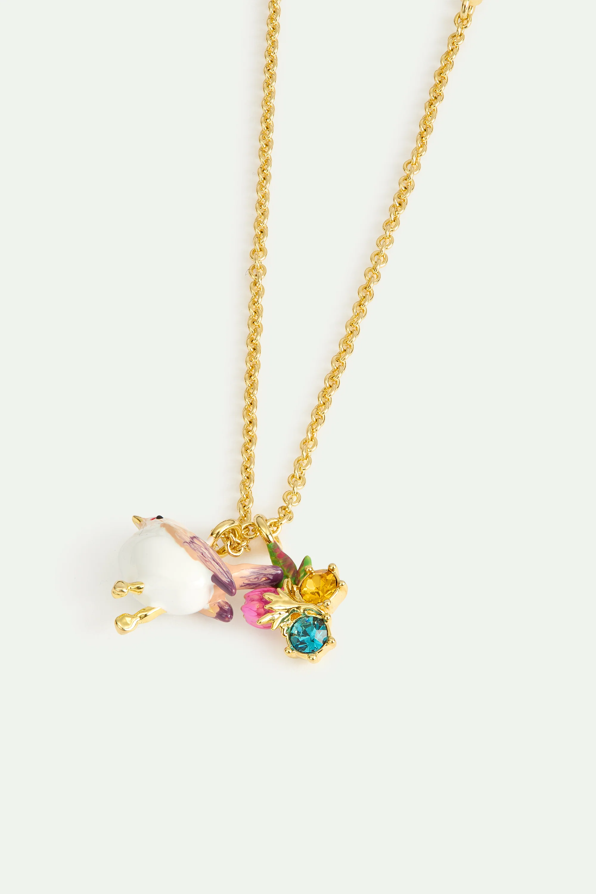 Bracelet pendentif plectrophane des neiges, bouton de rose et cristaux - Image 3