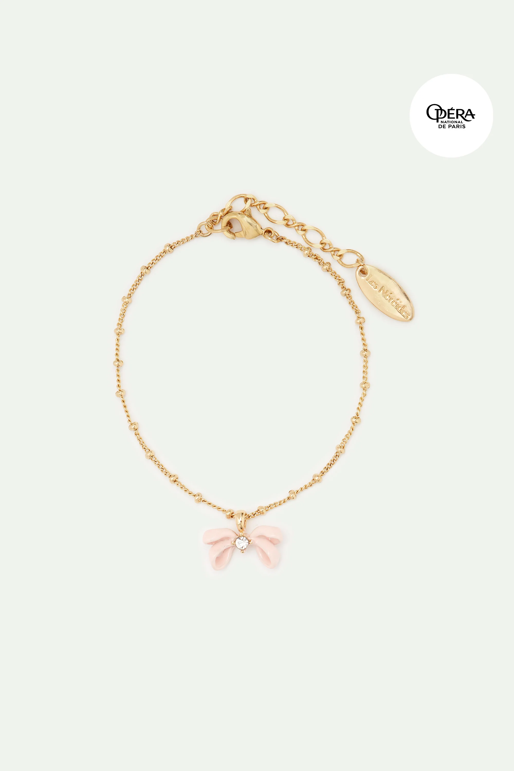 Bracelet pendentif ruban rose