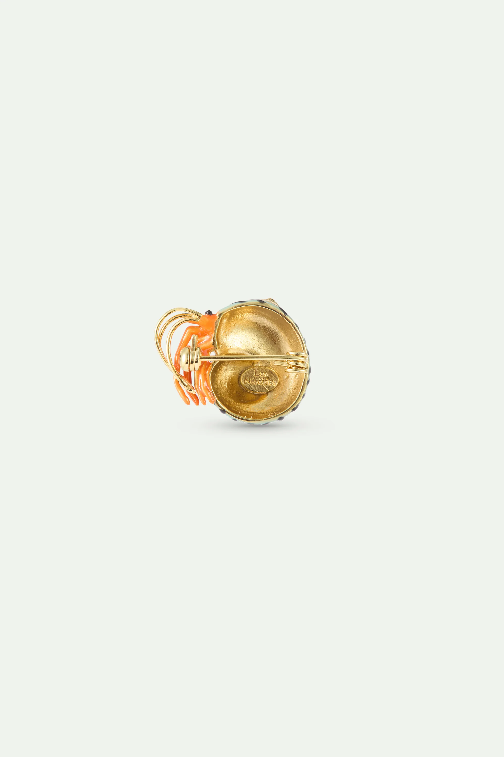 Broche bernard l'hermite vert et orange - Image 2