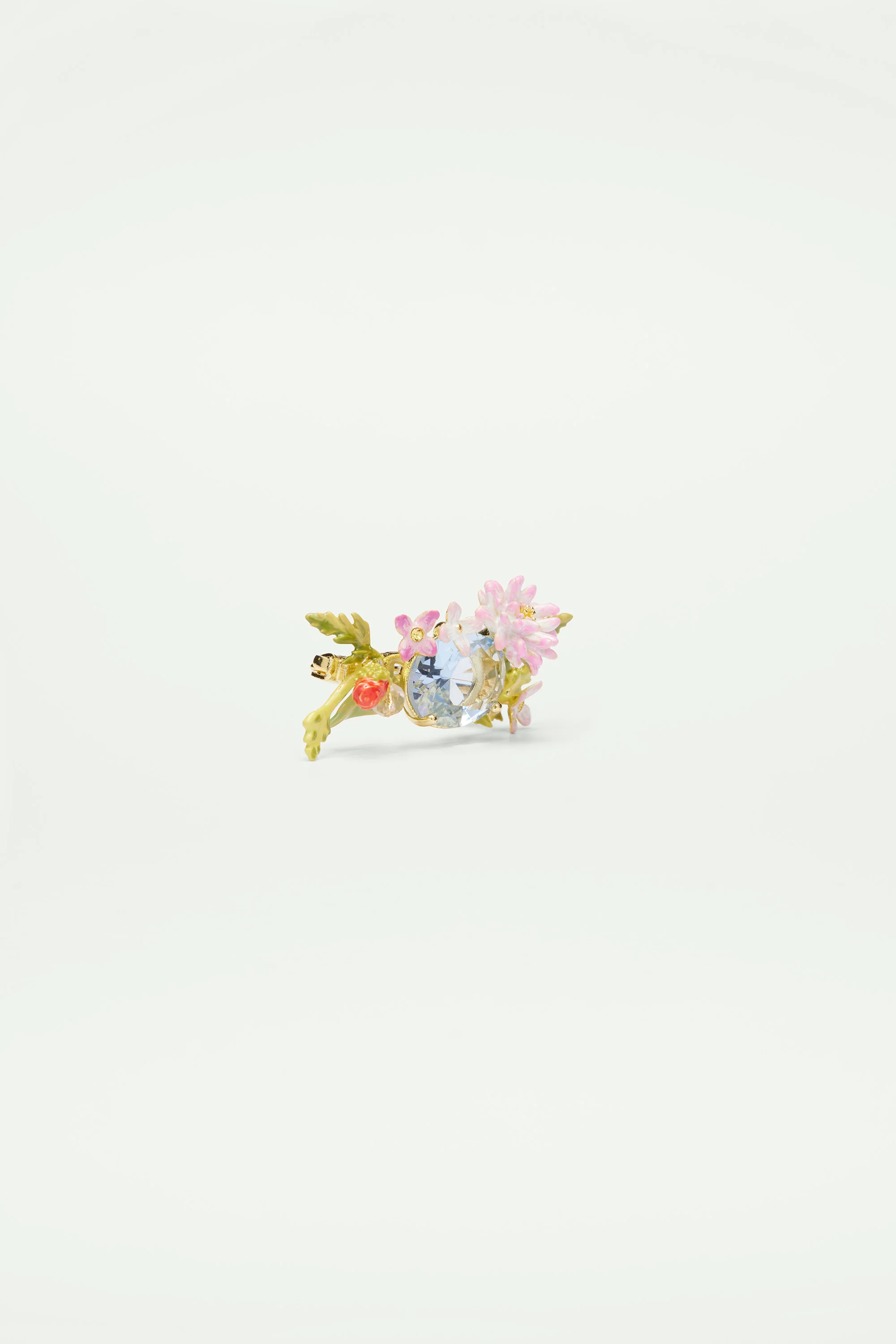 Broche fleurs des champs et pierre bleue - Image 3