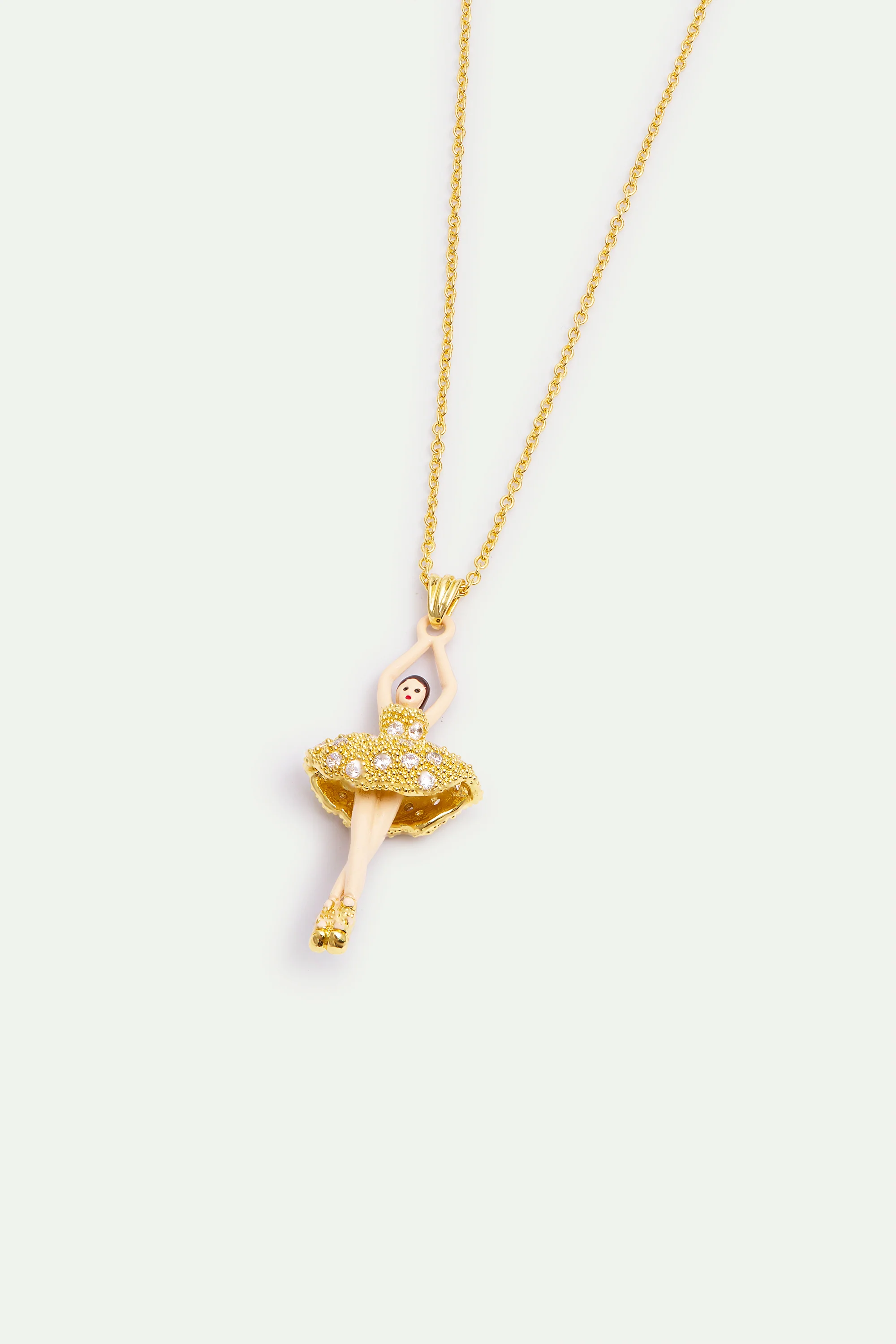 Collier Ballerine perles dorées et cristaux - Image 3
