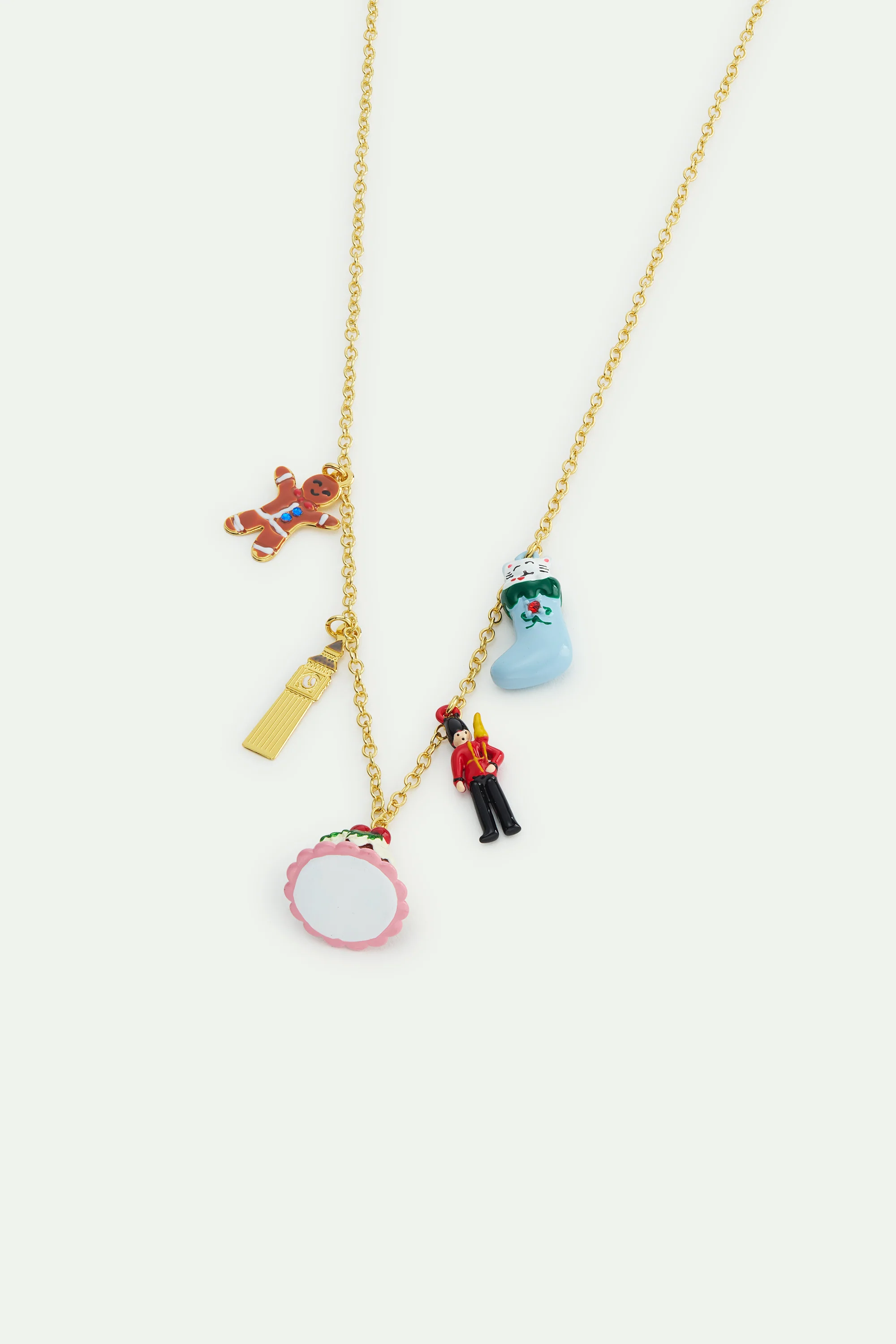 Collier charm's chausette de noël, garde royal, pudding, Big ben et pain d'épices - Image 3