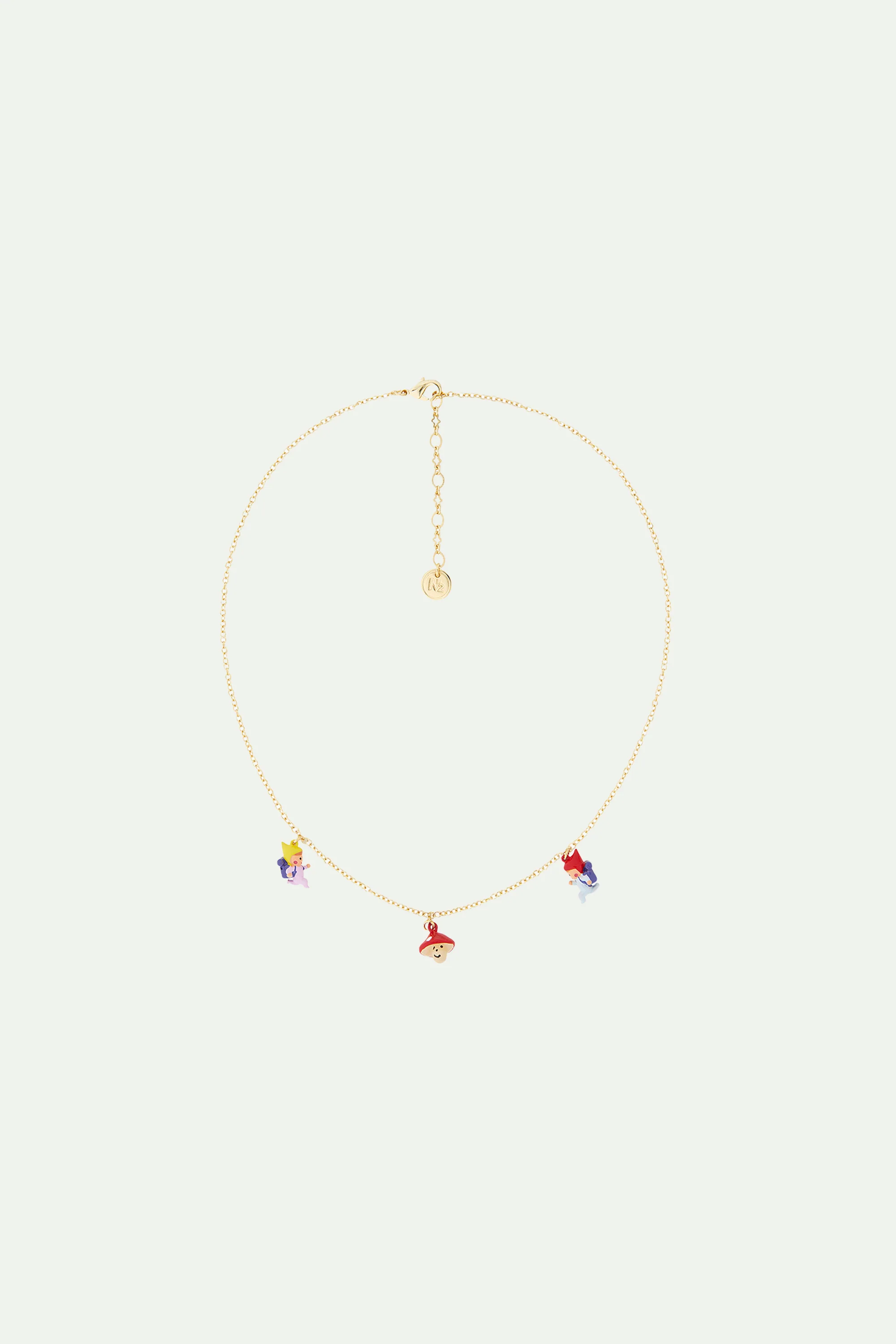 Collier charm's enfants nains en randonnée et champignon - Image 2