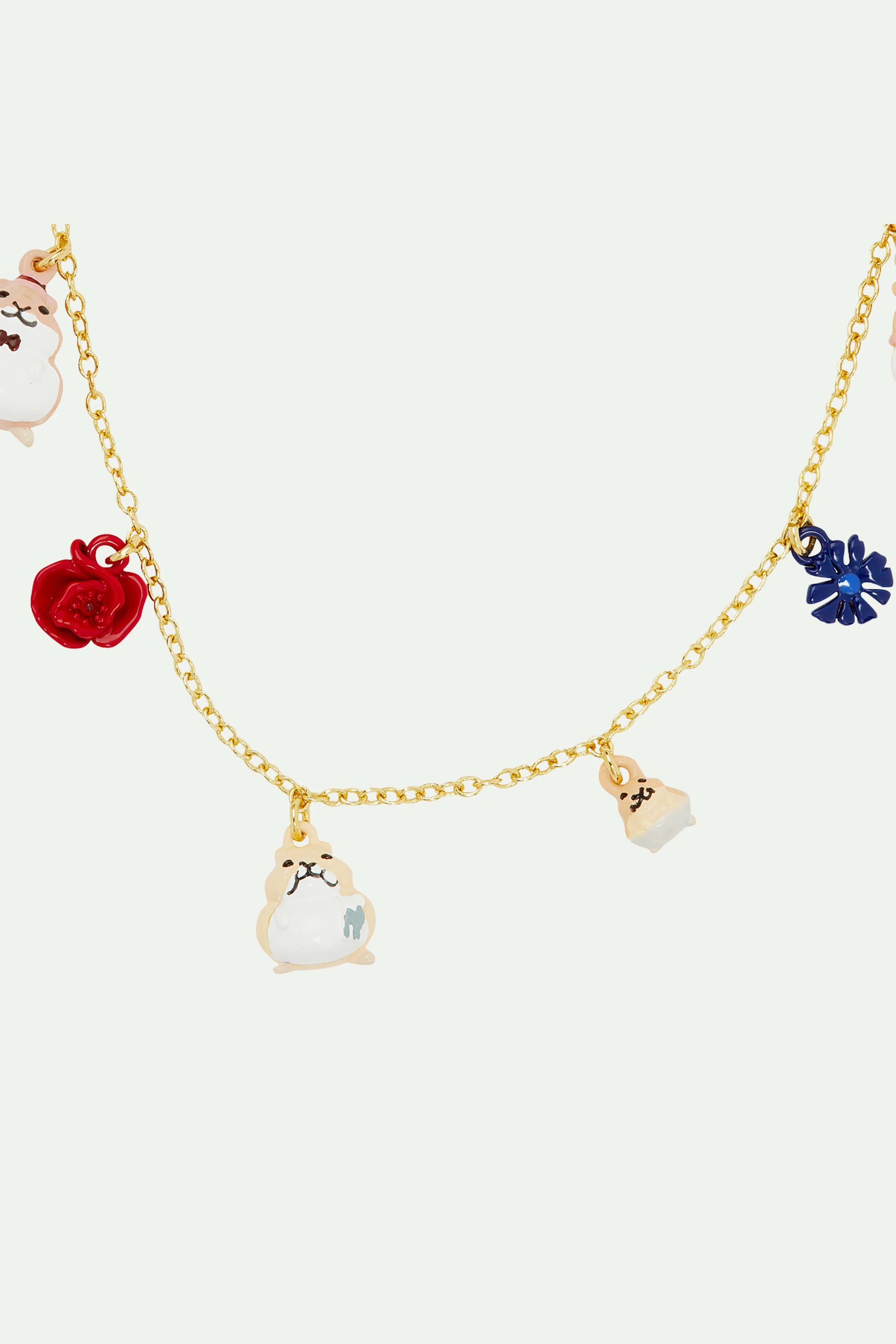 Collier charms famille d'hamsters et fleurs - Image 4