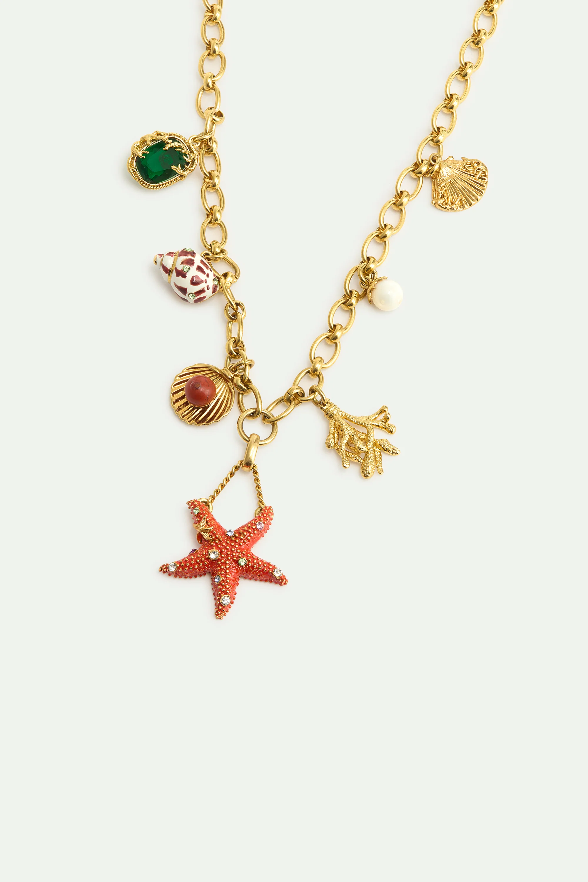 Collier doré étoile de mer et pendentifs coquillages - Image 3