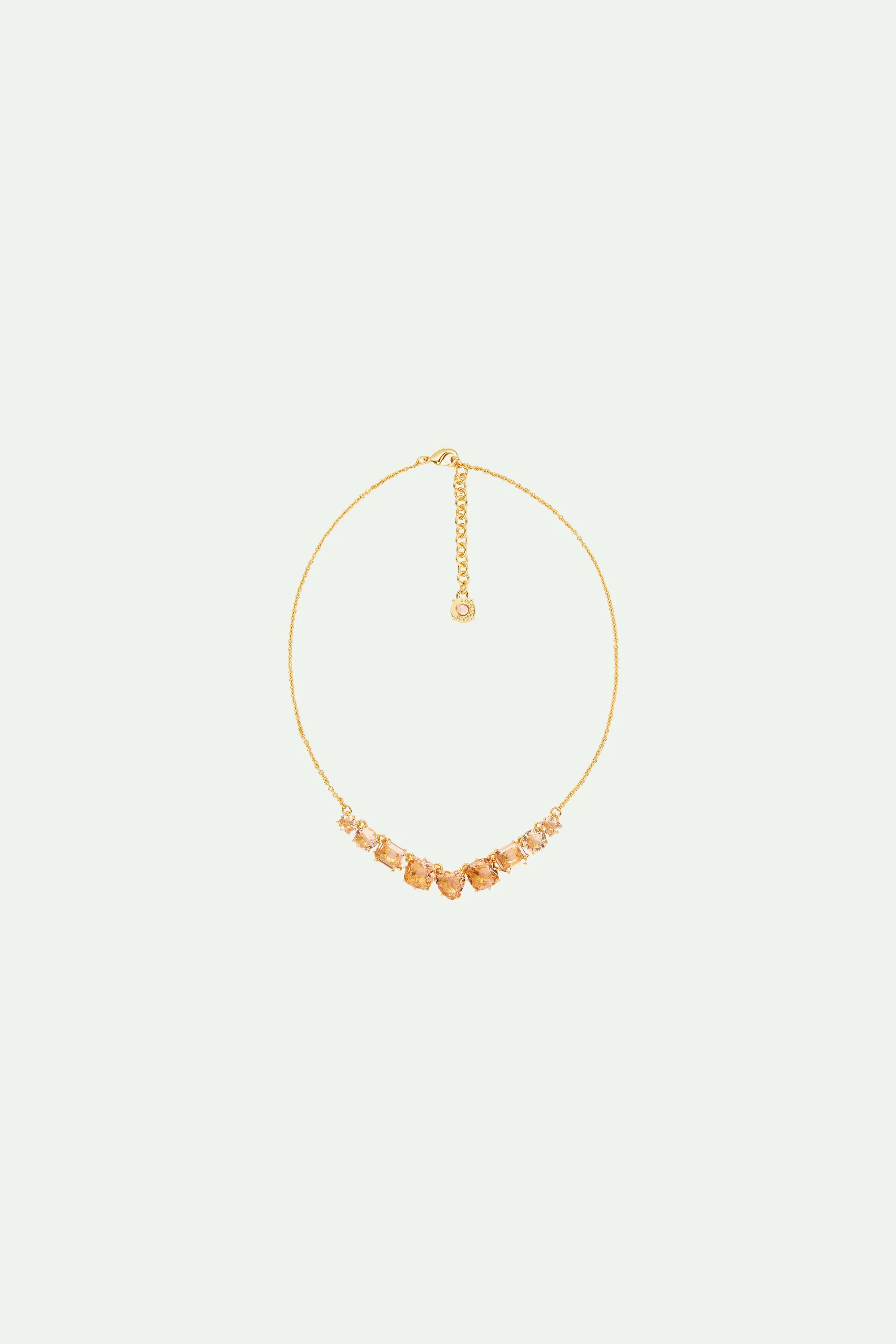 Collier fin 9 pierres la diamantine rose abricot - Image 2