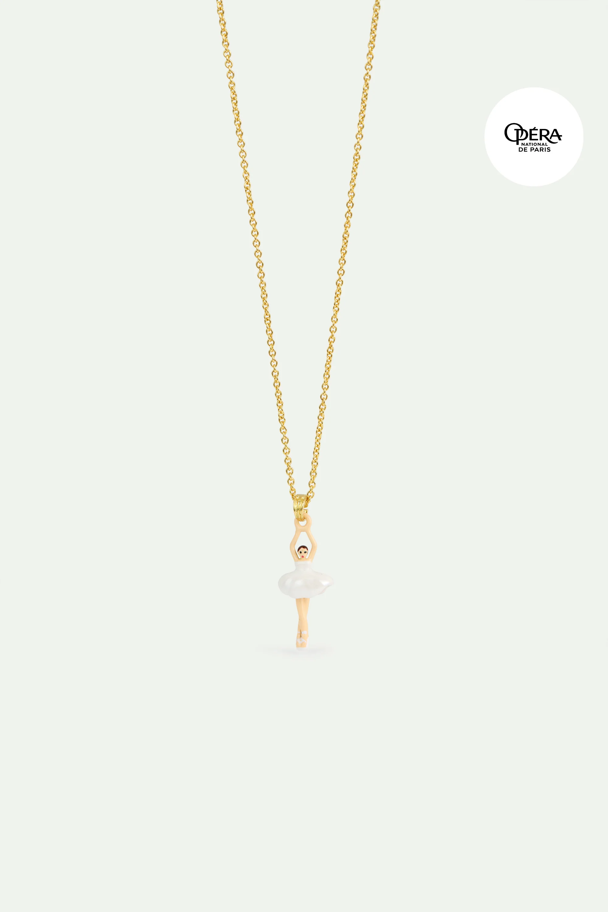 Collier fin mini Ballerine en tutu blanc