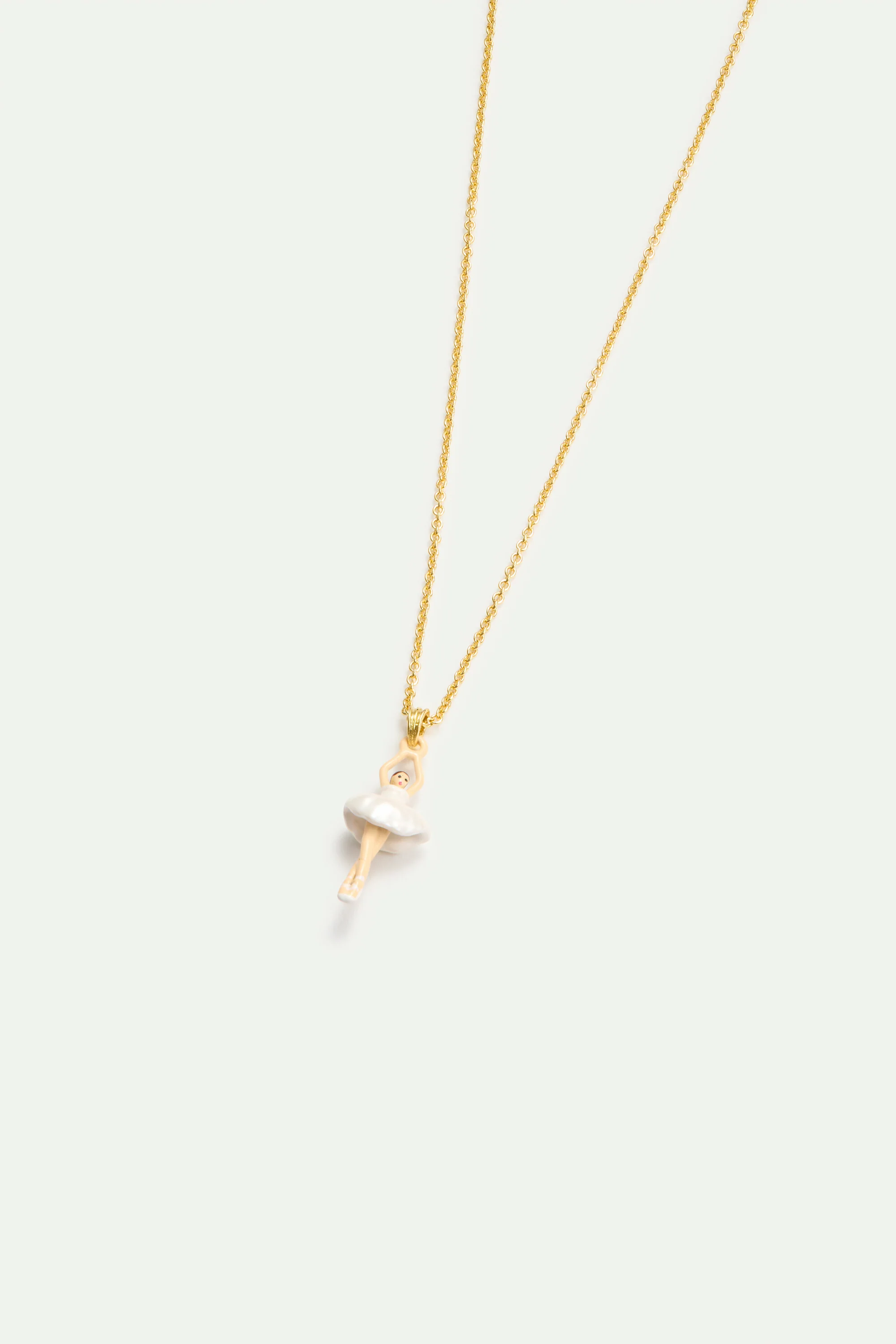 Collier fin mini Ballerine en tutu blanc - Image 3