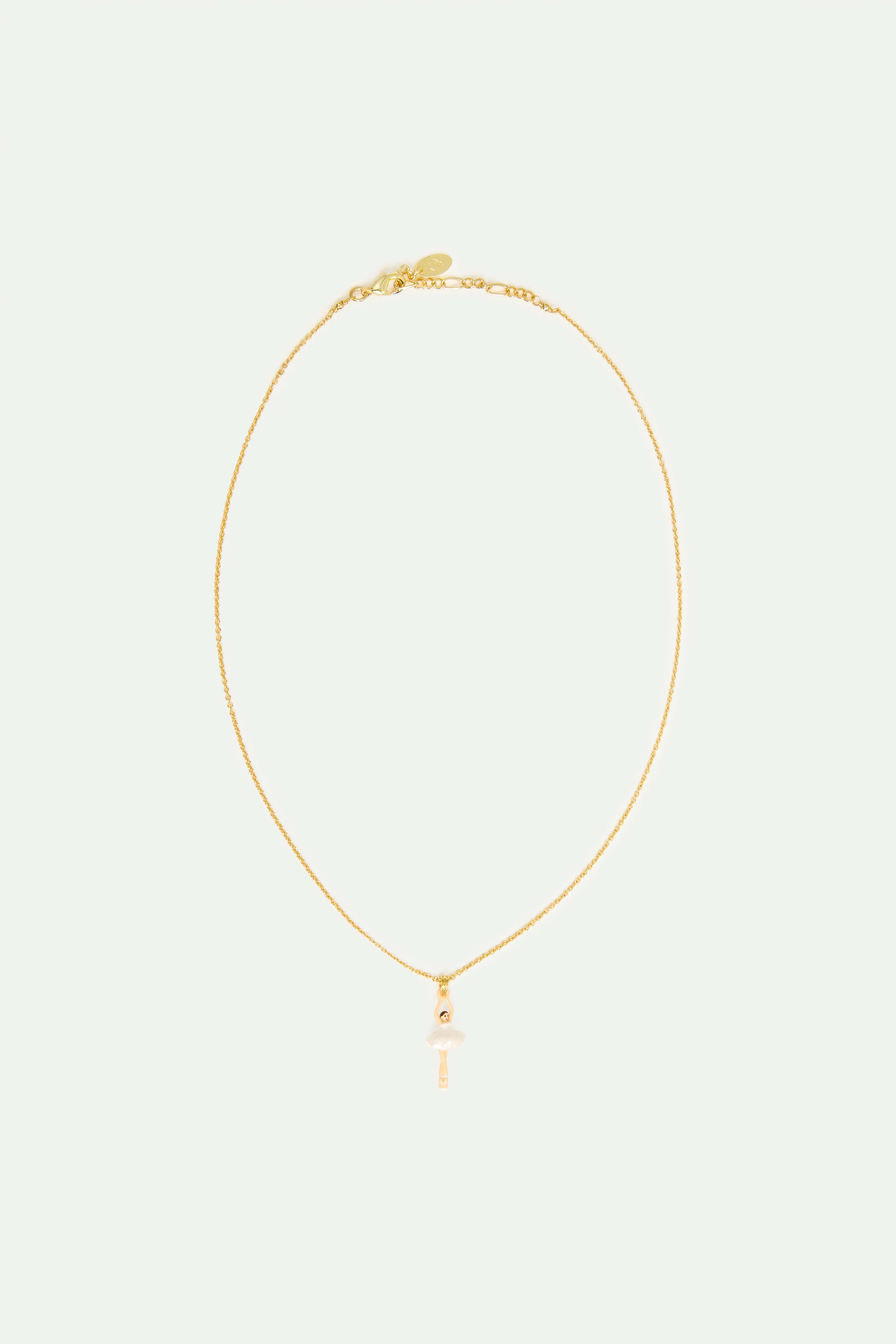 Collier fin mini Ballerine en tutu blanc - Image 4