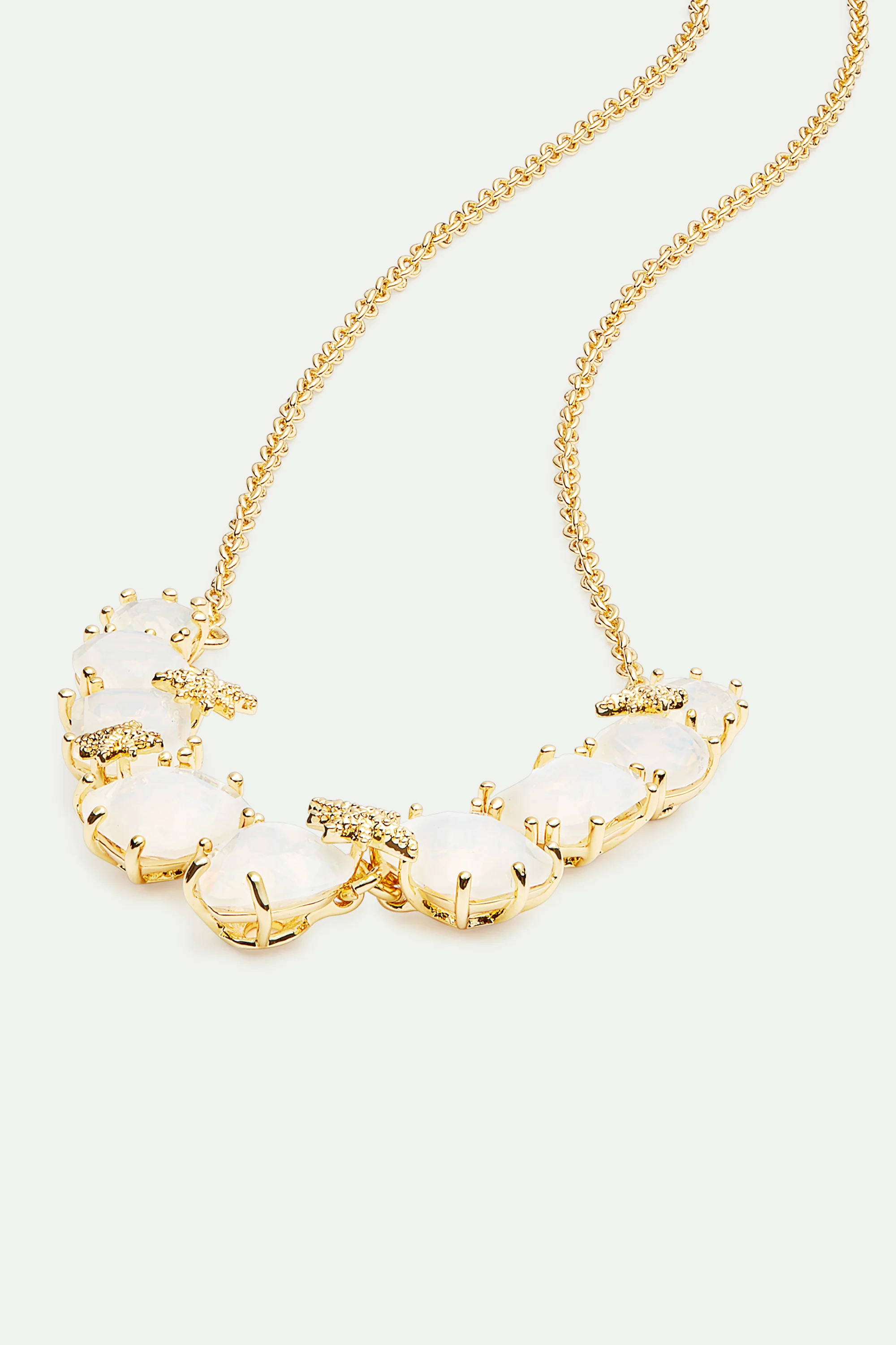 Collier fin neuf pierres La Diamantine blanc opalescent et fines étoiles - Image 3