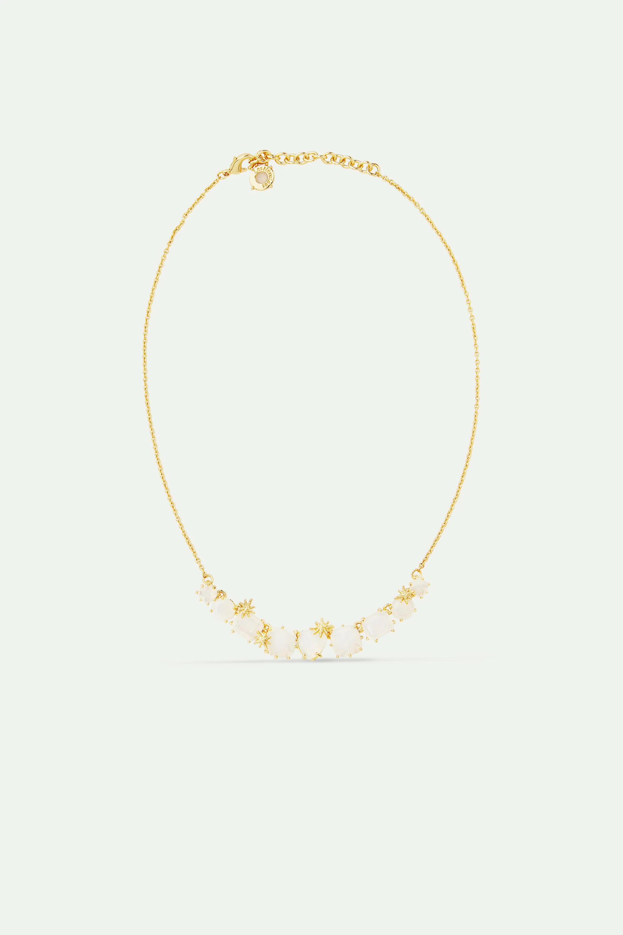 Collier fin neuf pierres La Diamantine blanc opalescent et fines étoiles - Image 4