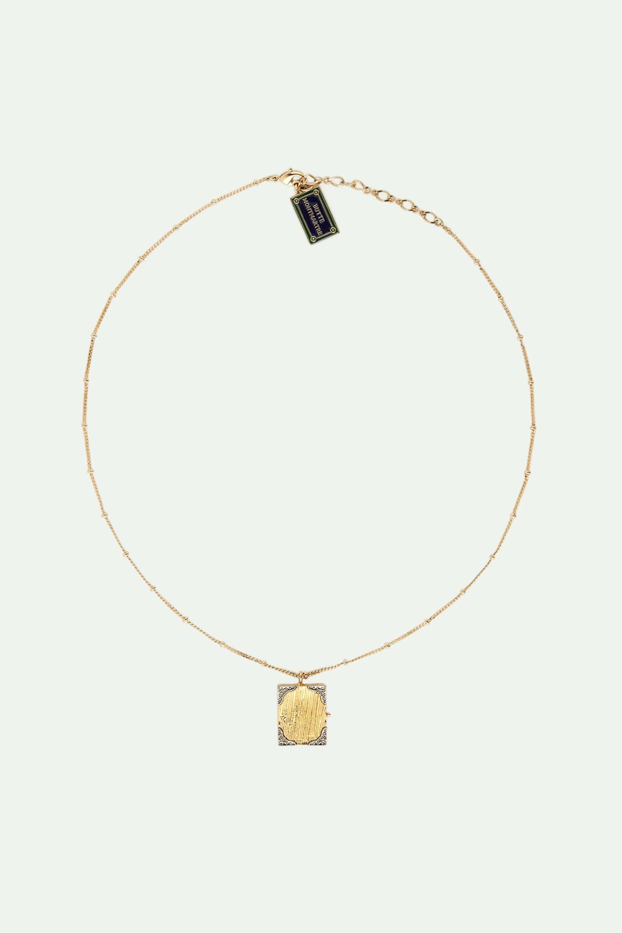 Collier fin pendentif doré mallette d'artiste peintre - Image 3