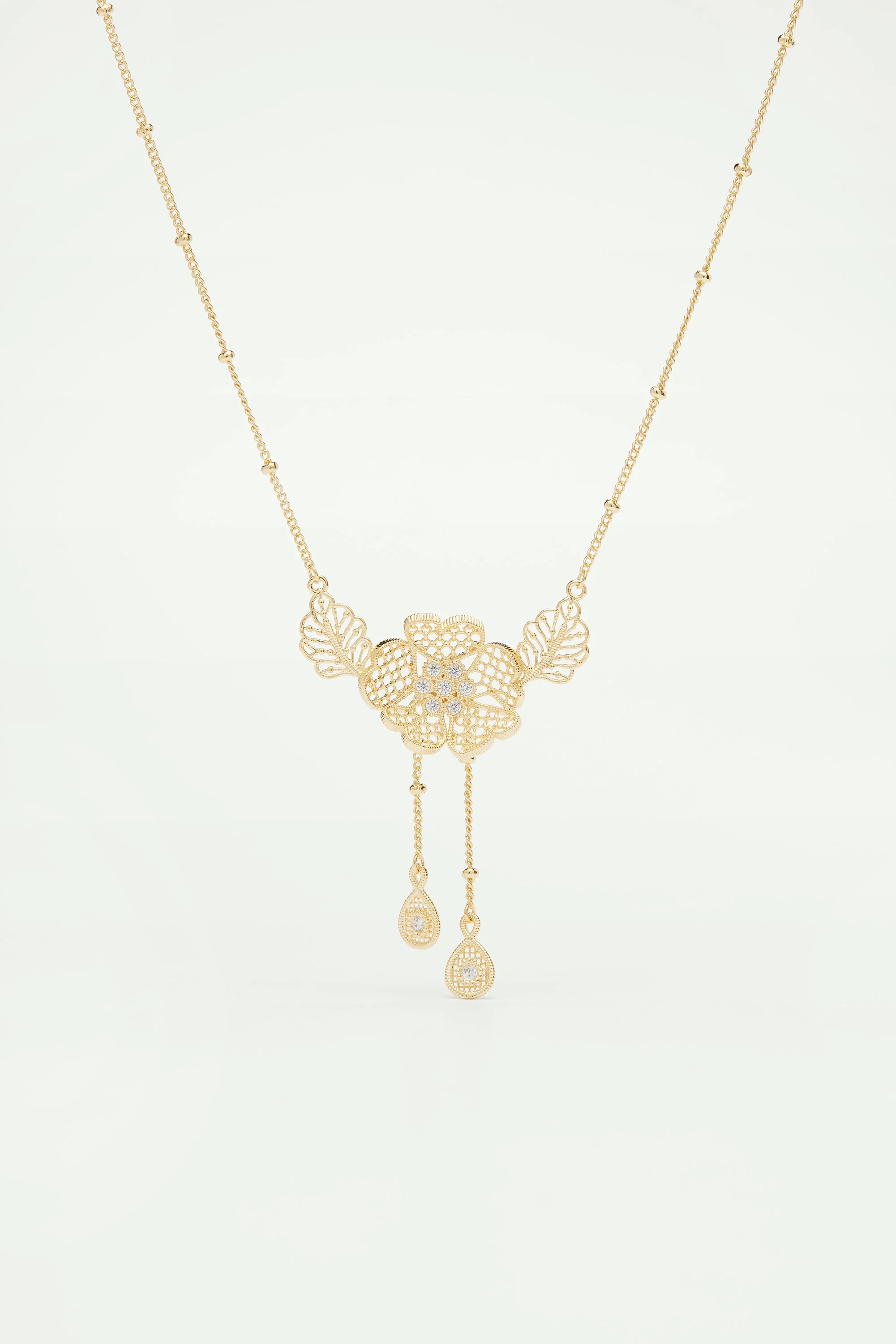 Collier fin pendentif fil d'or