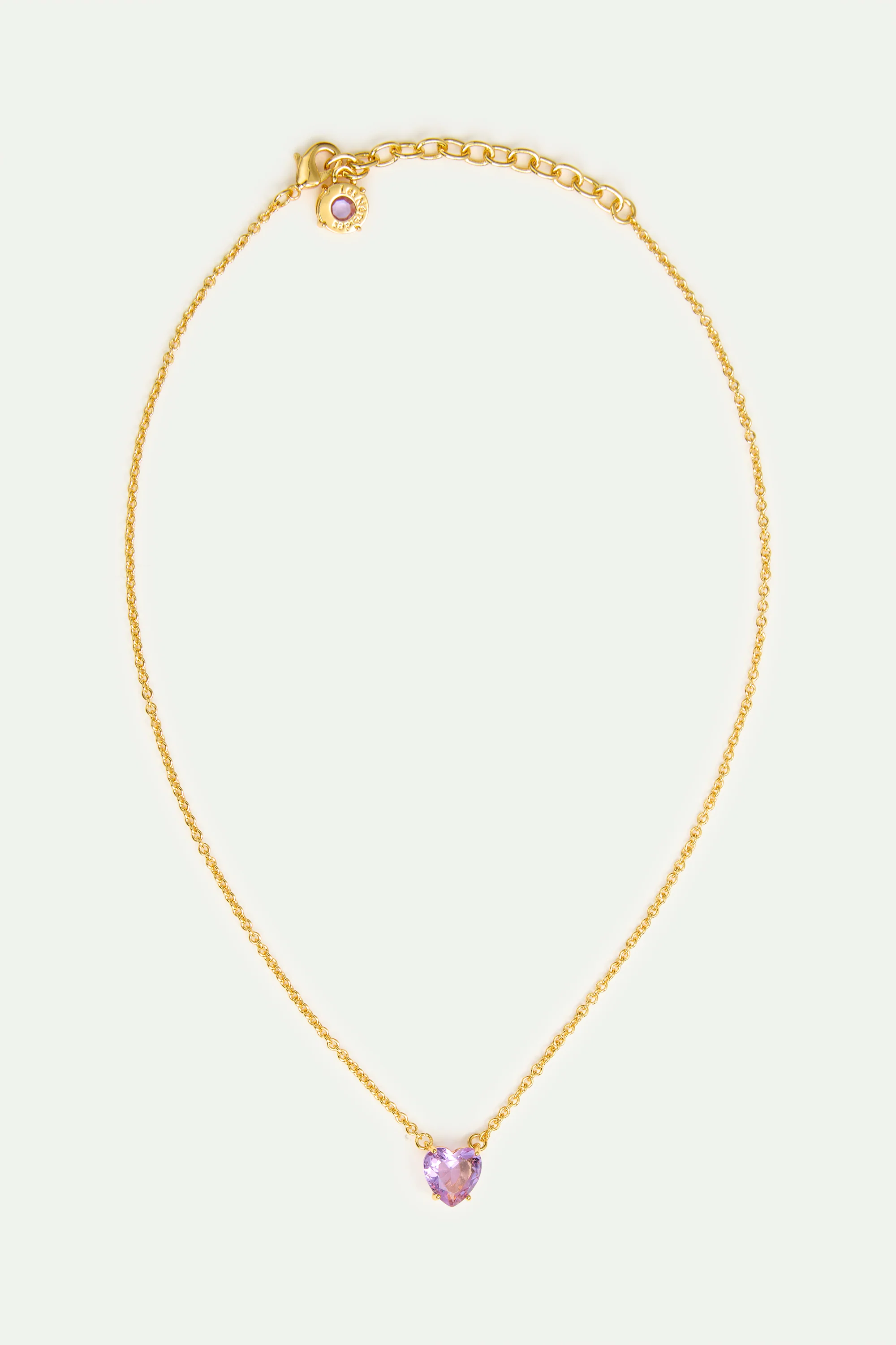 Collier fin pierre cœur La Diamantine lavande - Image 4