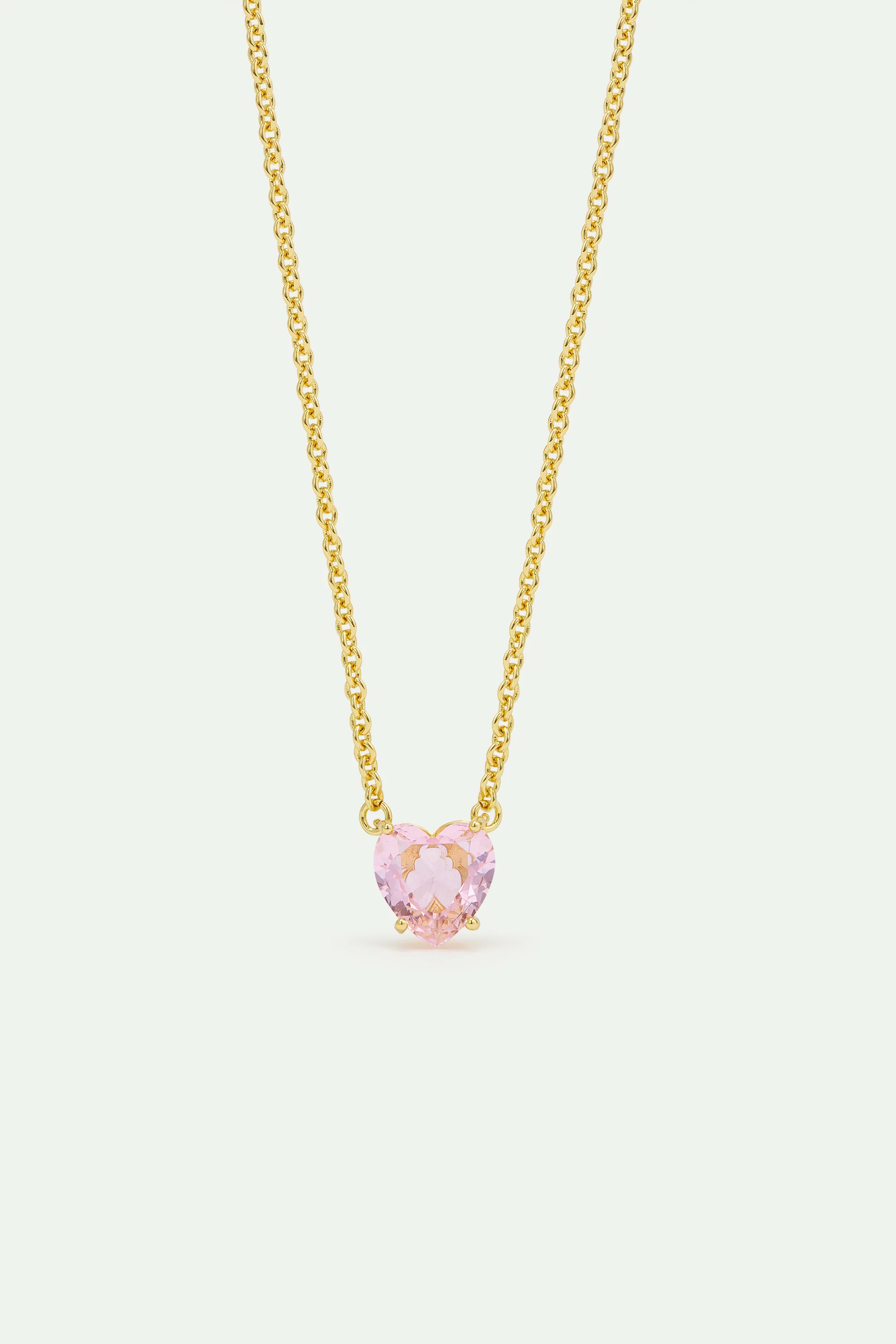 Collier fin pierre cœur La Diamantine Rosa Centifolia