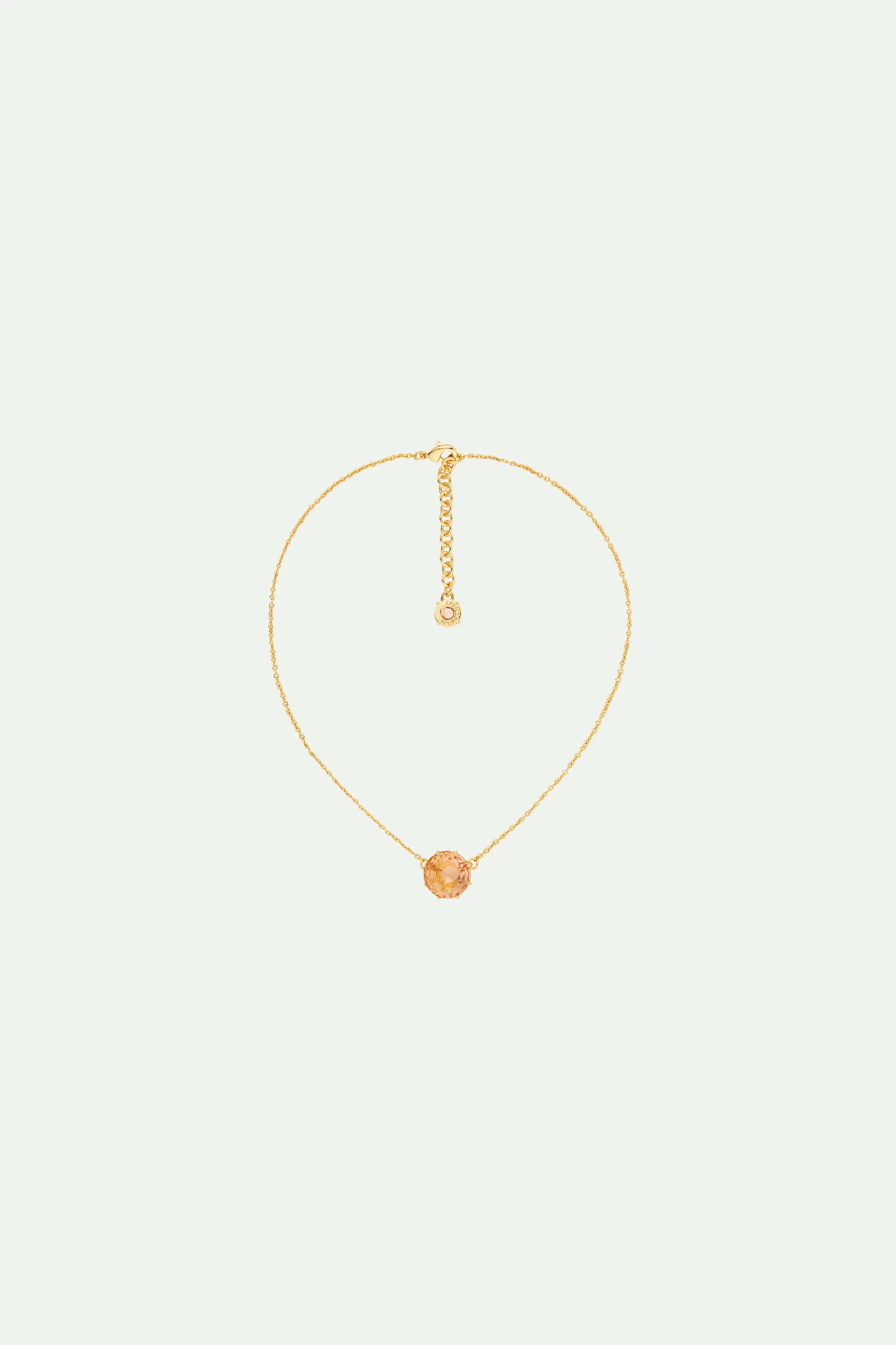 Collier fin pierre ronde la diamantine rose abricot - Image 3