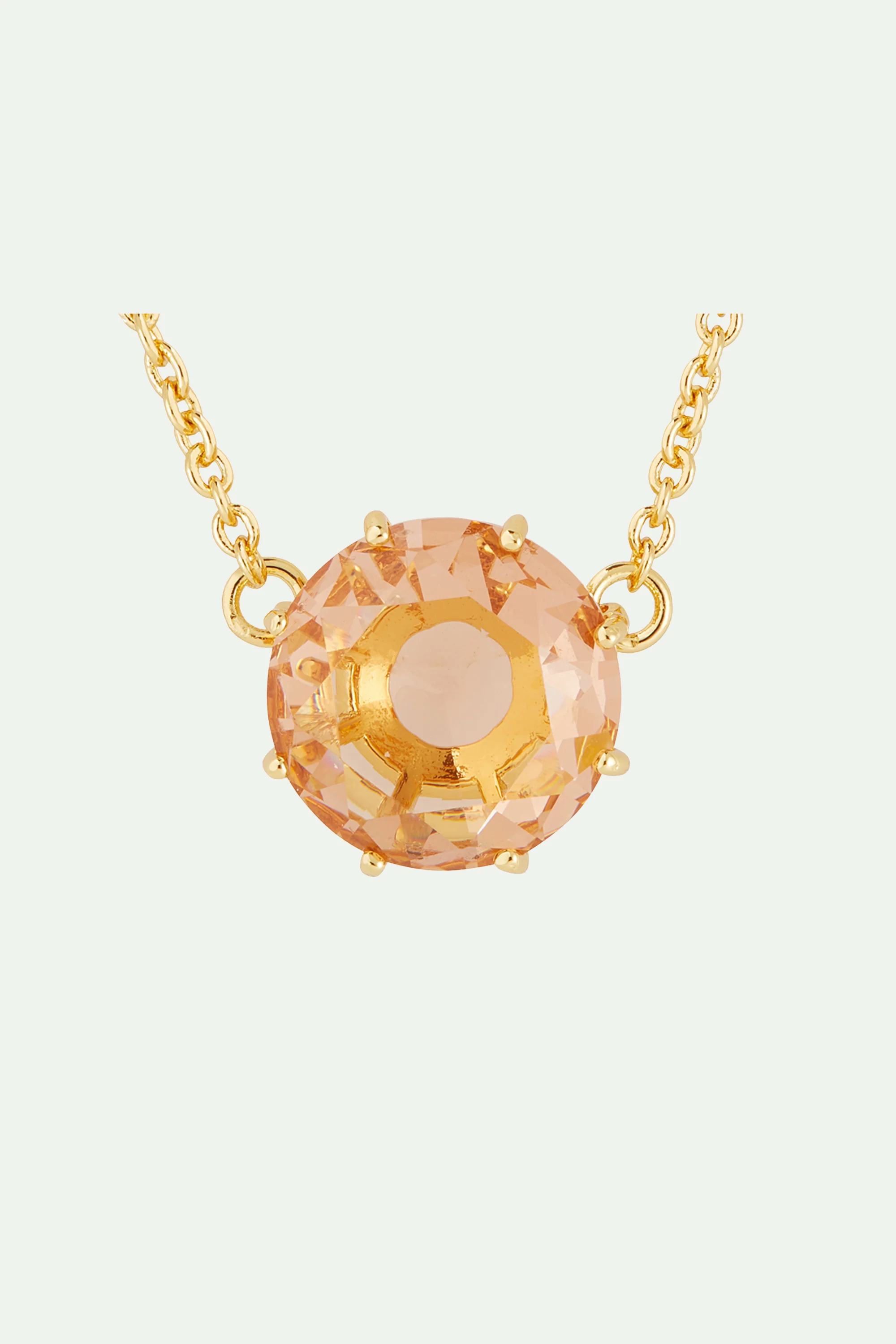 Collier fin pierre ronde la diamantine rose abricot - Image 4