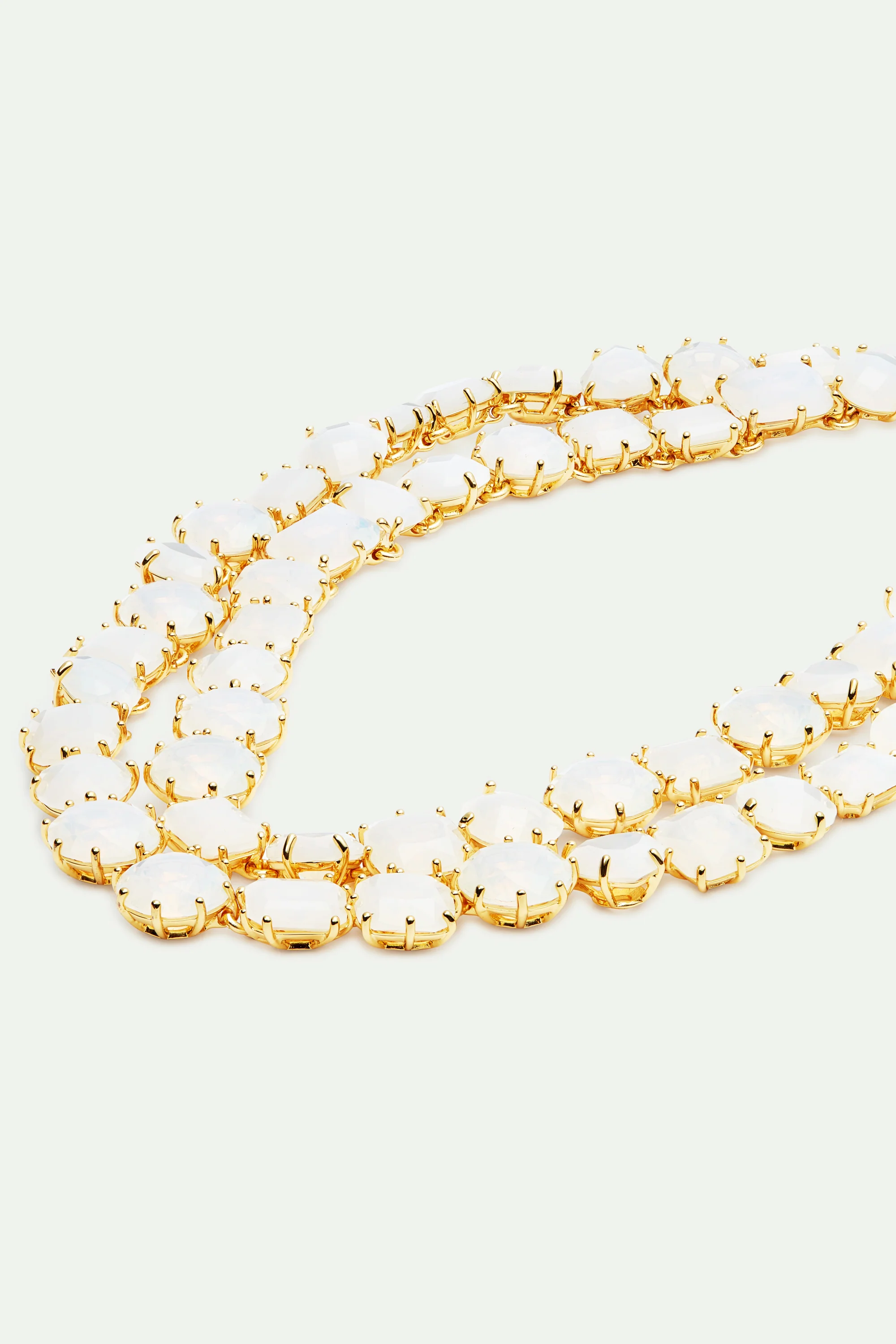 Collier luxe deux rangs La Diamantine blanc opalescent - Image 3
