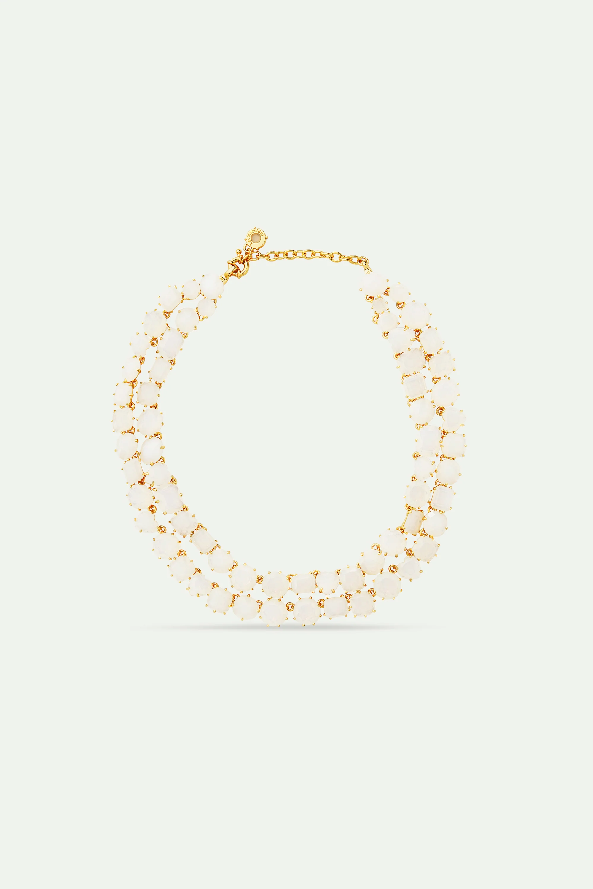 Collier luxe deux rangs La Diamantine blanc opalescent - Image 4