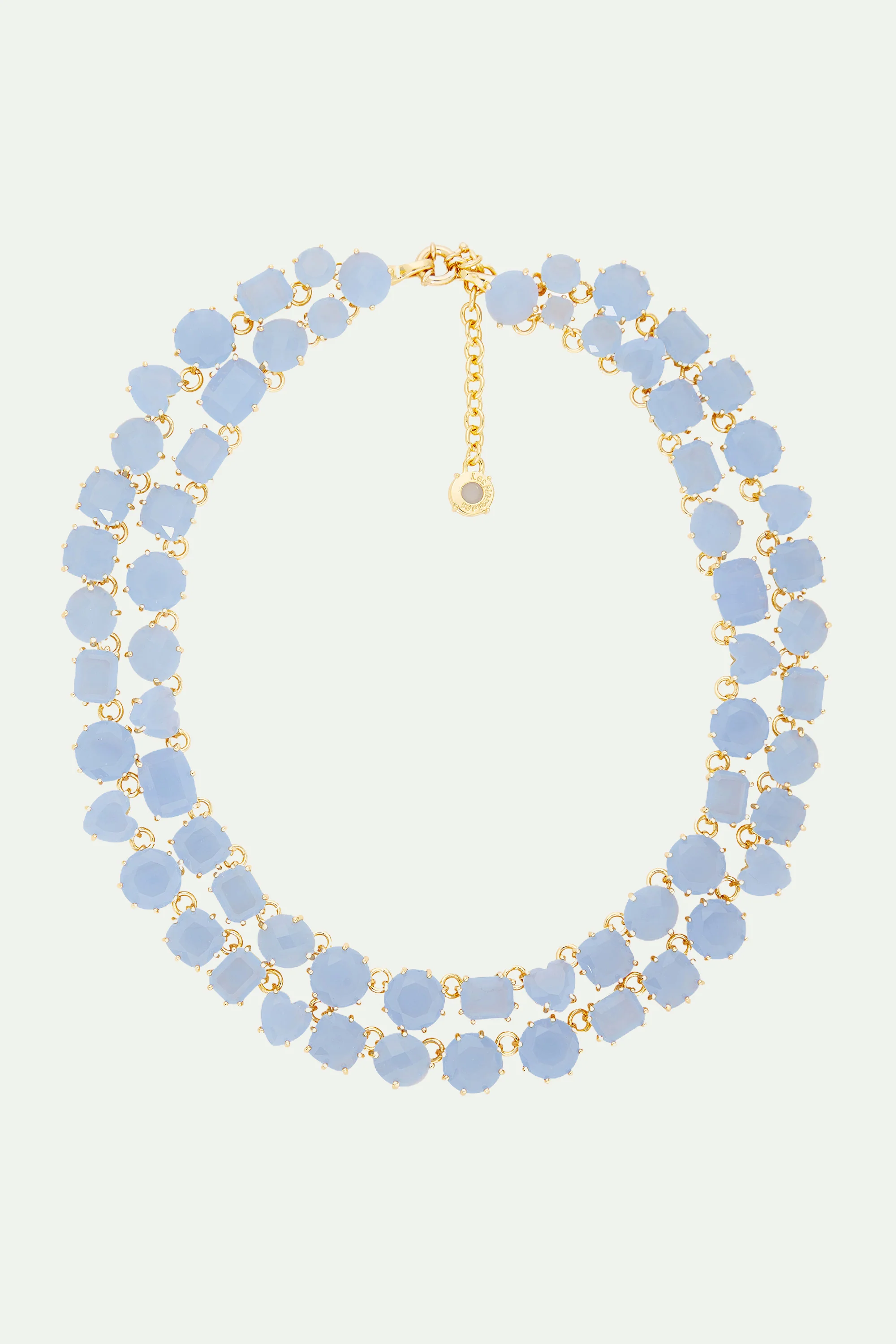 Collier luxe deux rangs La Diamantine bleu ciel - Image 2