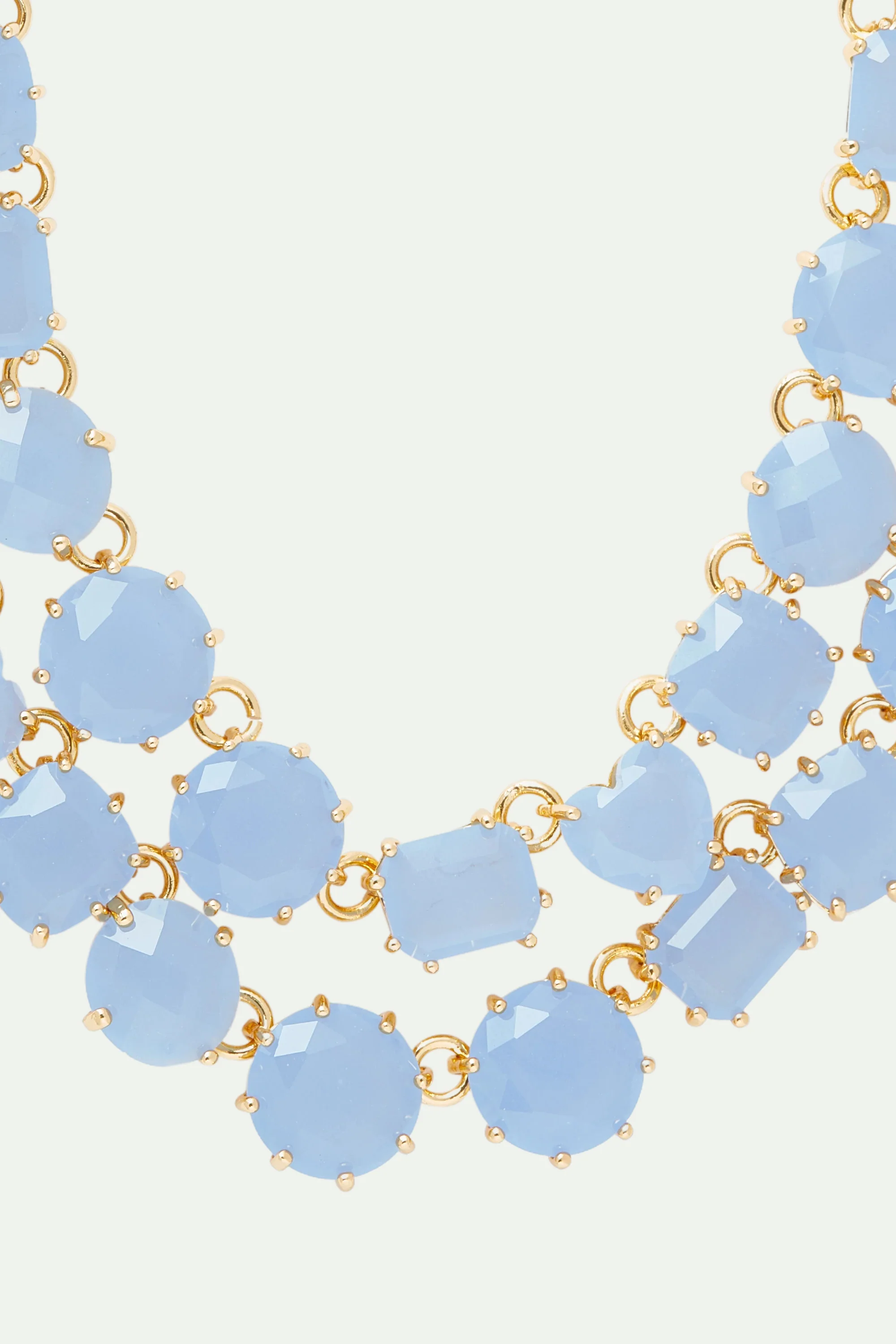 Collier luxe deux rangs La Diamantine bleu ciel - Image 3