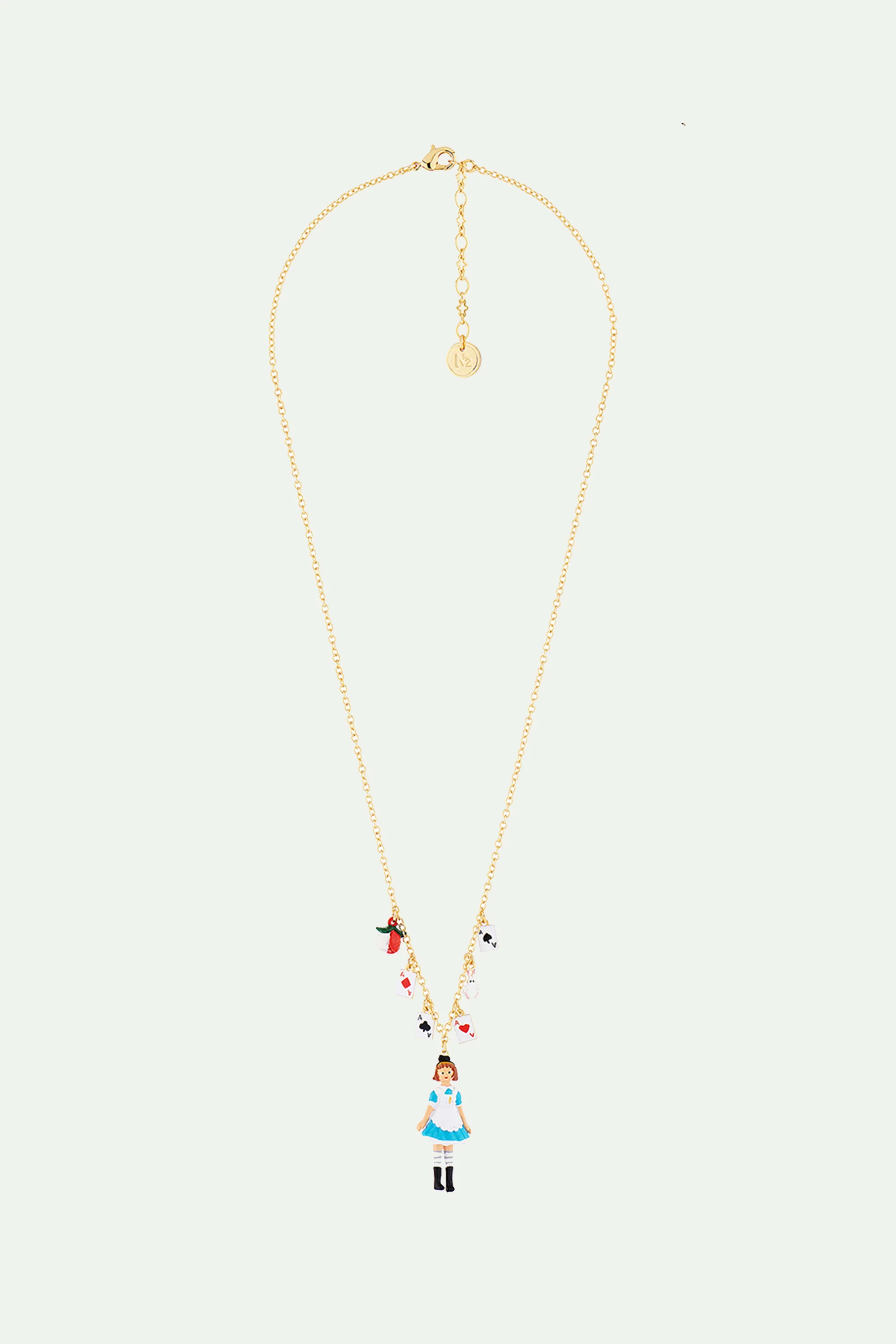 Collier pendentif alice et jeu de carte - Image 2