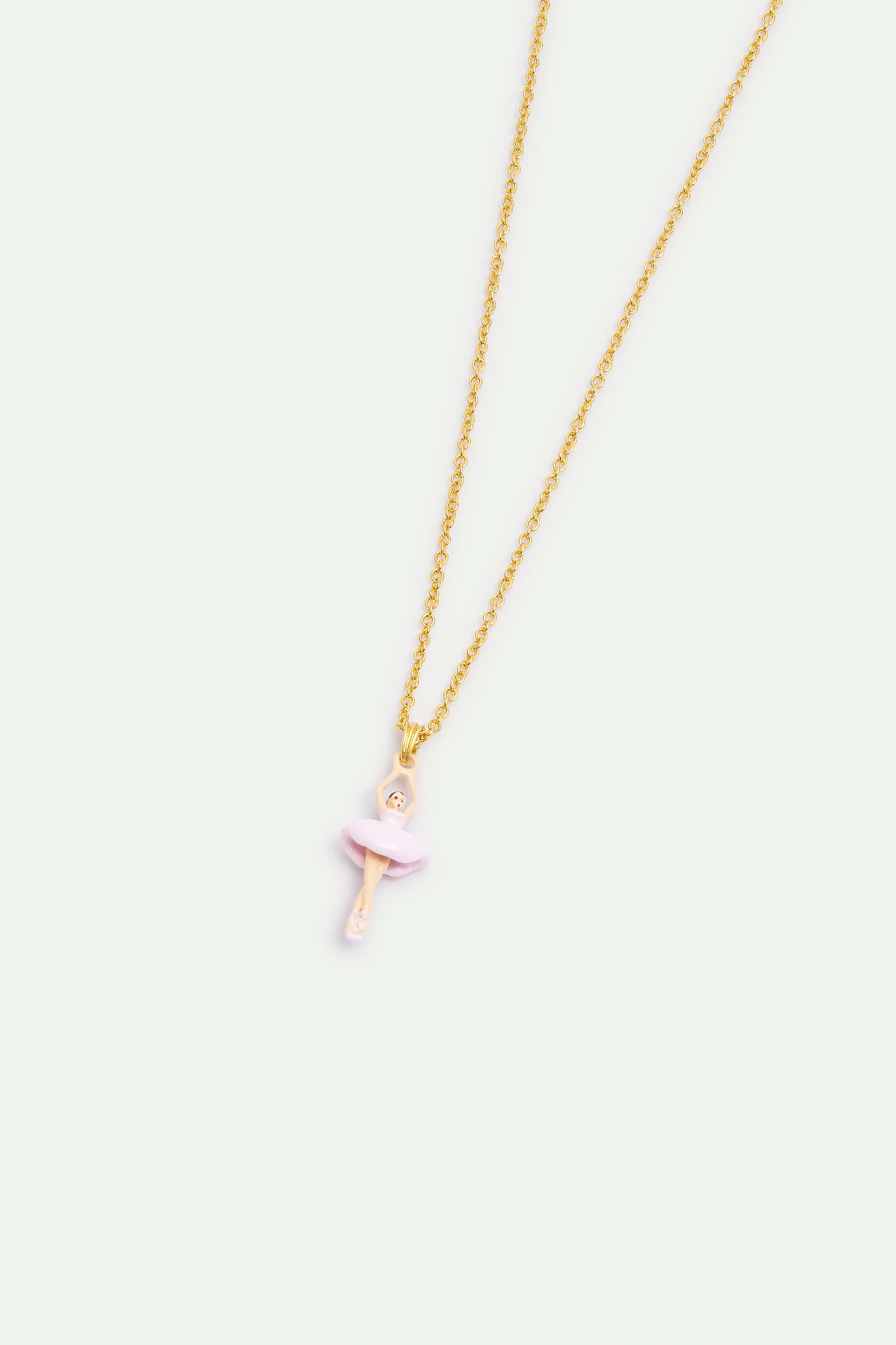 Collier pendentif Ballerine rose et cristal - Image 2
