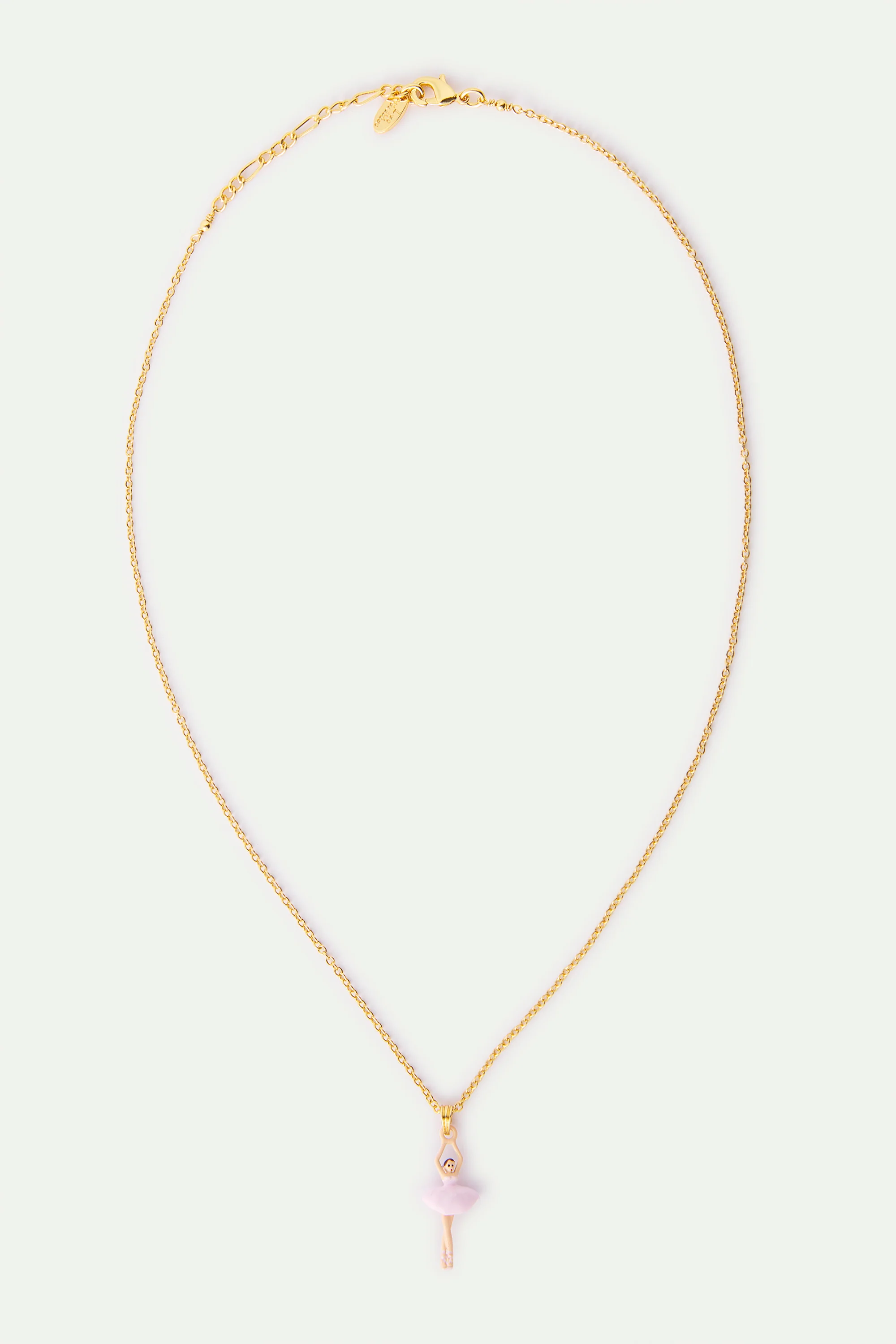 Collier pendentif Ballerine rose et cristal - Image 3