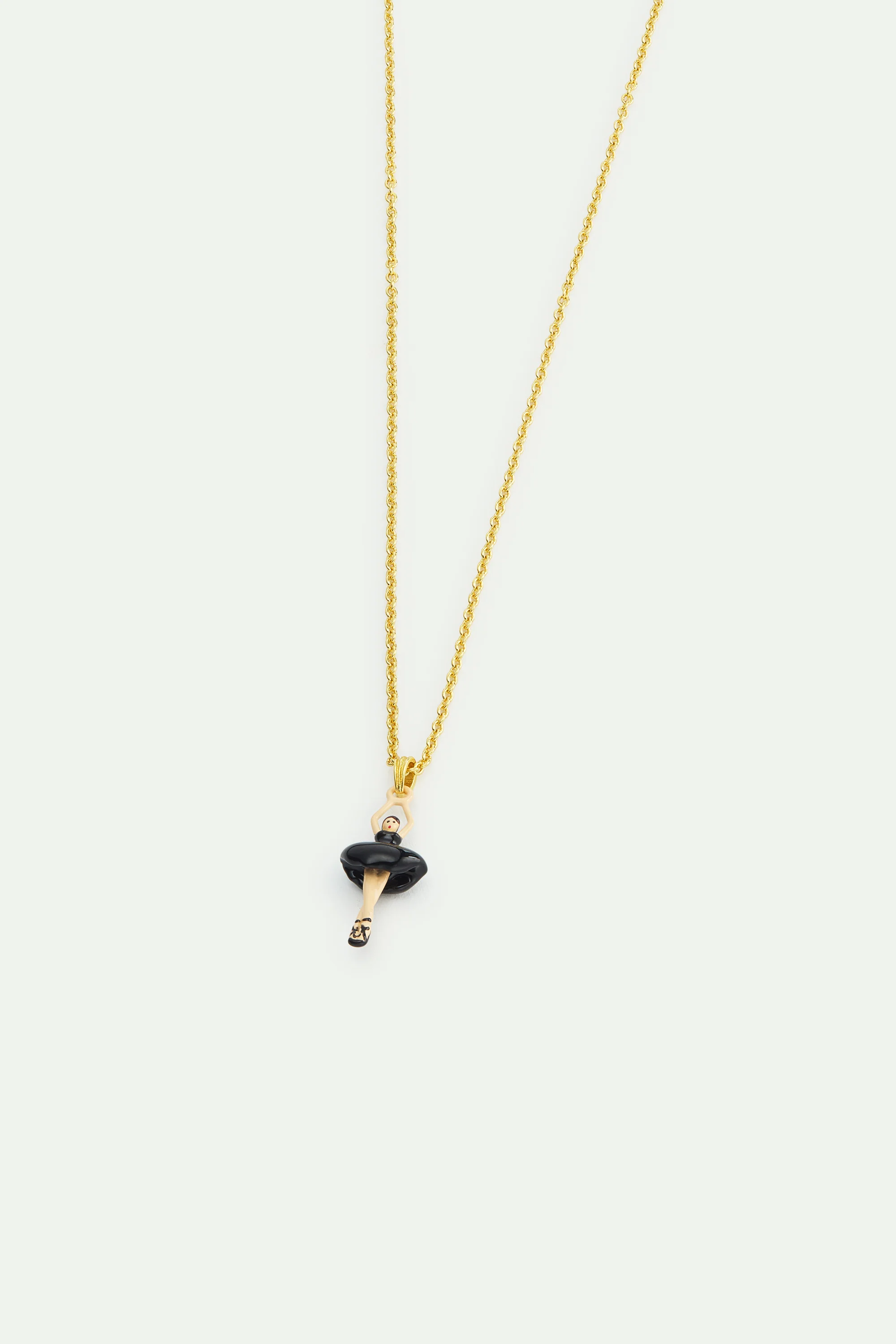 Collier pendentif Ballerine tutu noir et perle de culture - Image 2