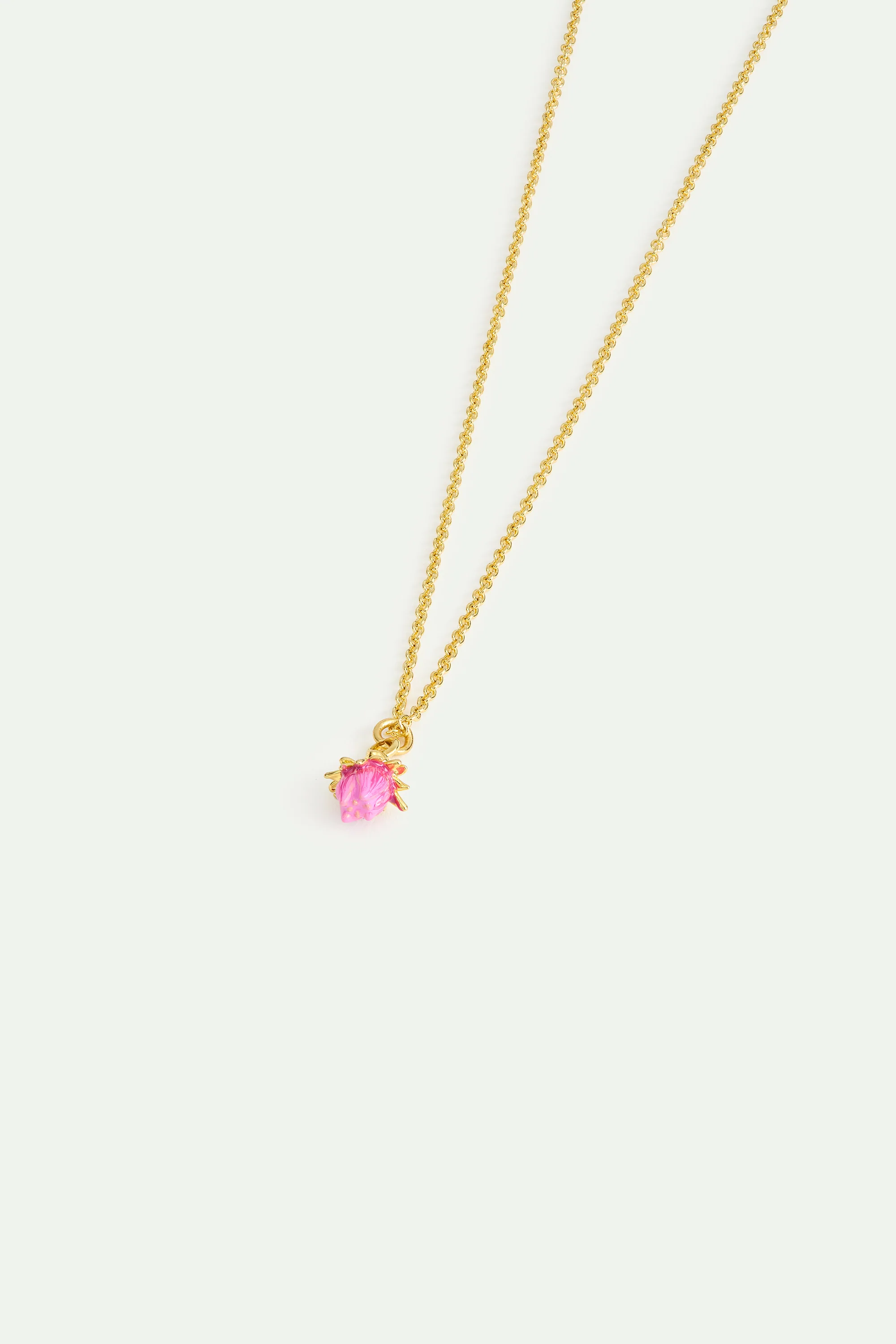 Collier pendentif bouton de rose et cristal blanc - Image 3