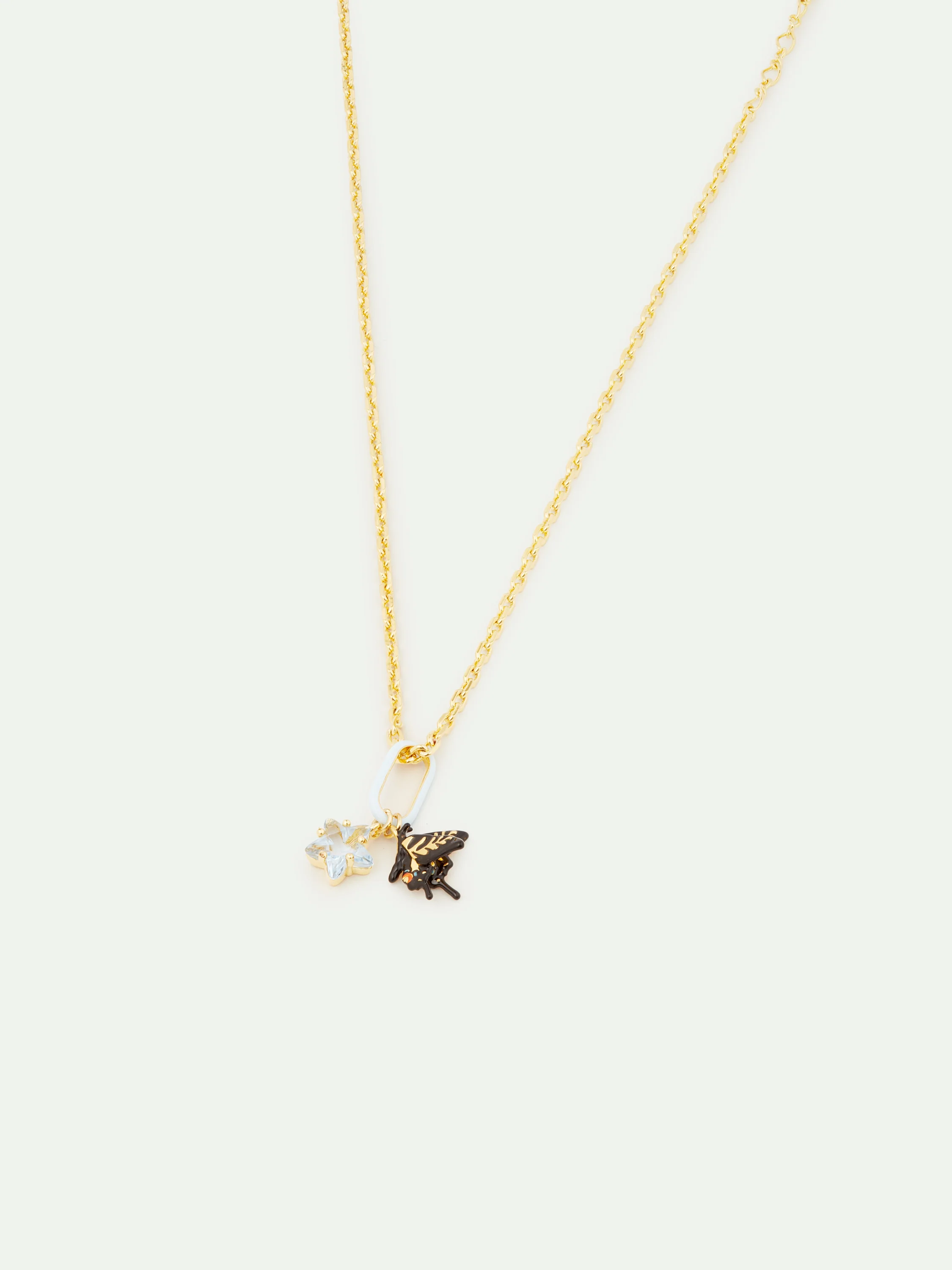Collier pendentif charm's papillon et étoile facettée - Image 3