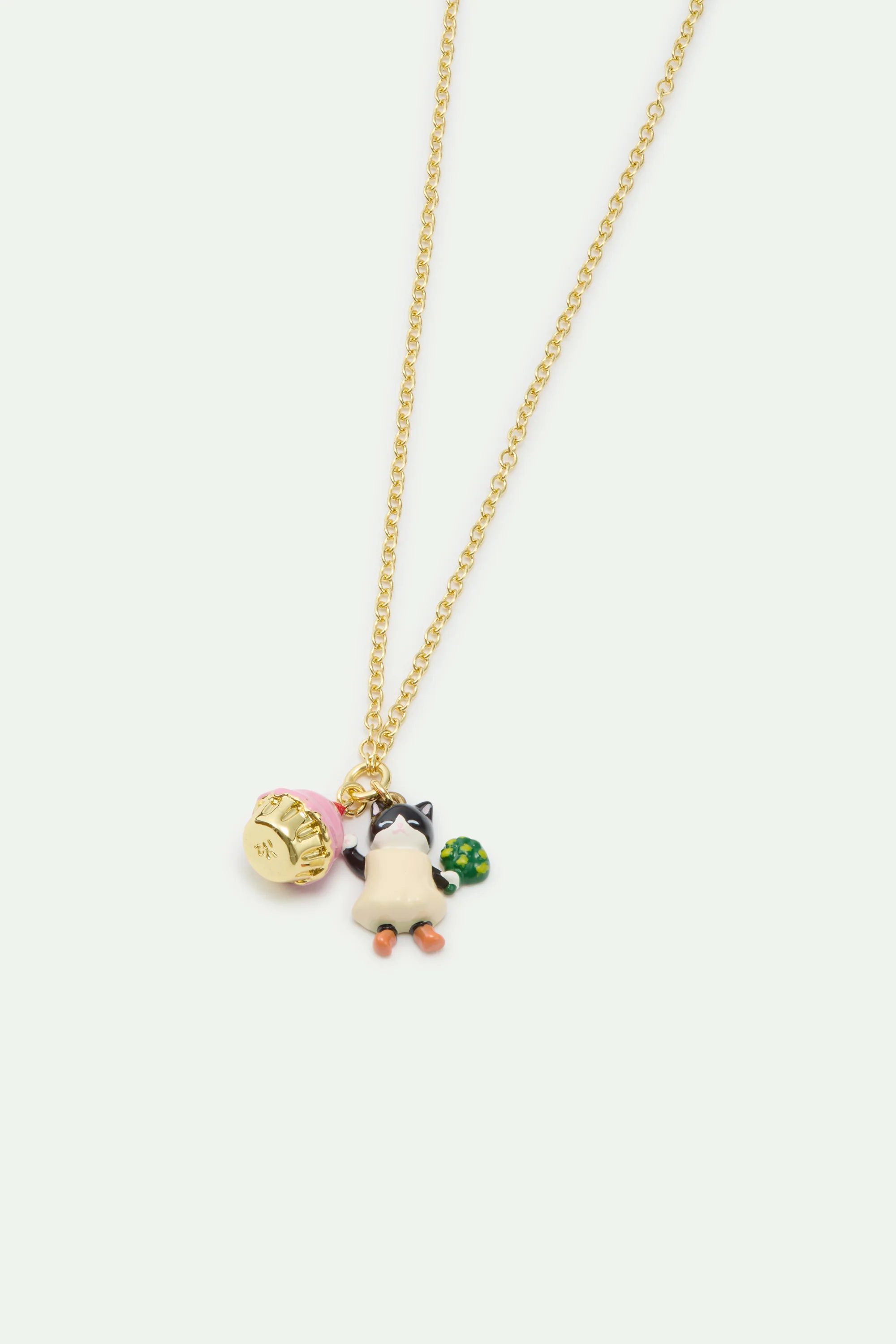 Collier pendentif chaton noir et patisserie - Image 2