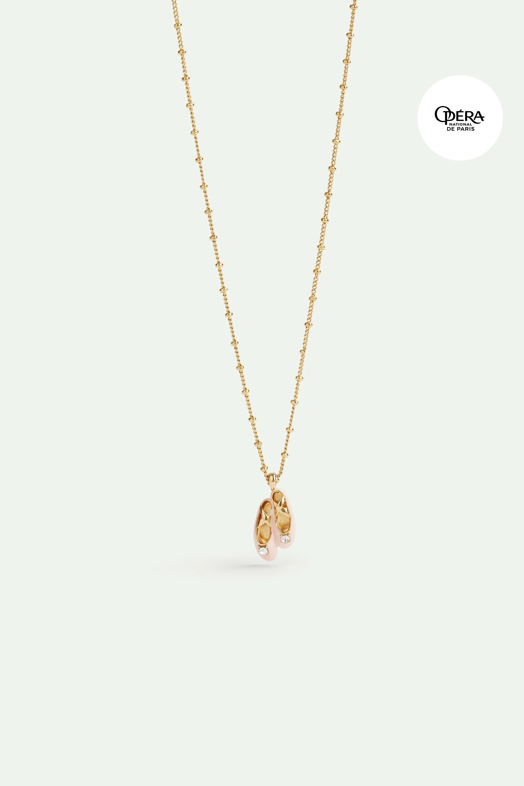 Collier pendentif chaussons de danse roses