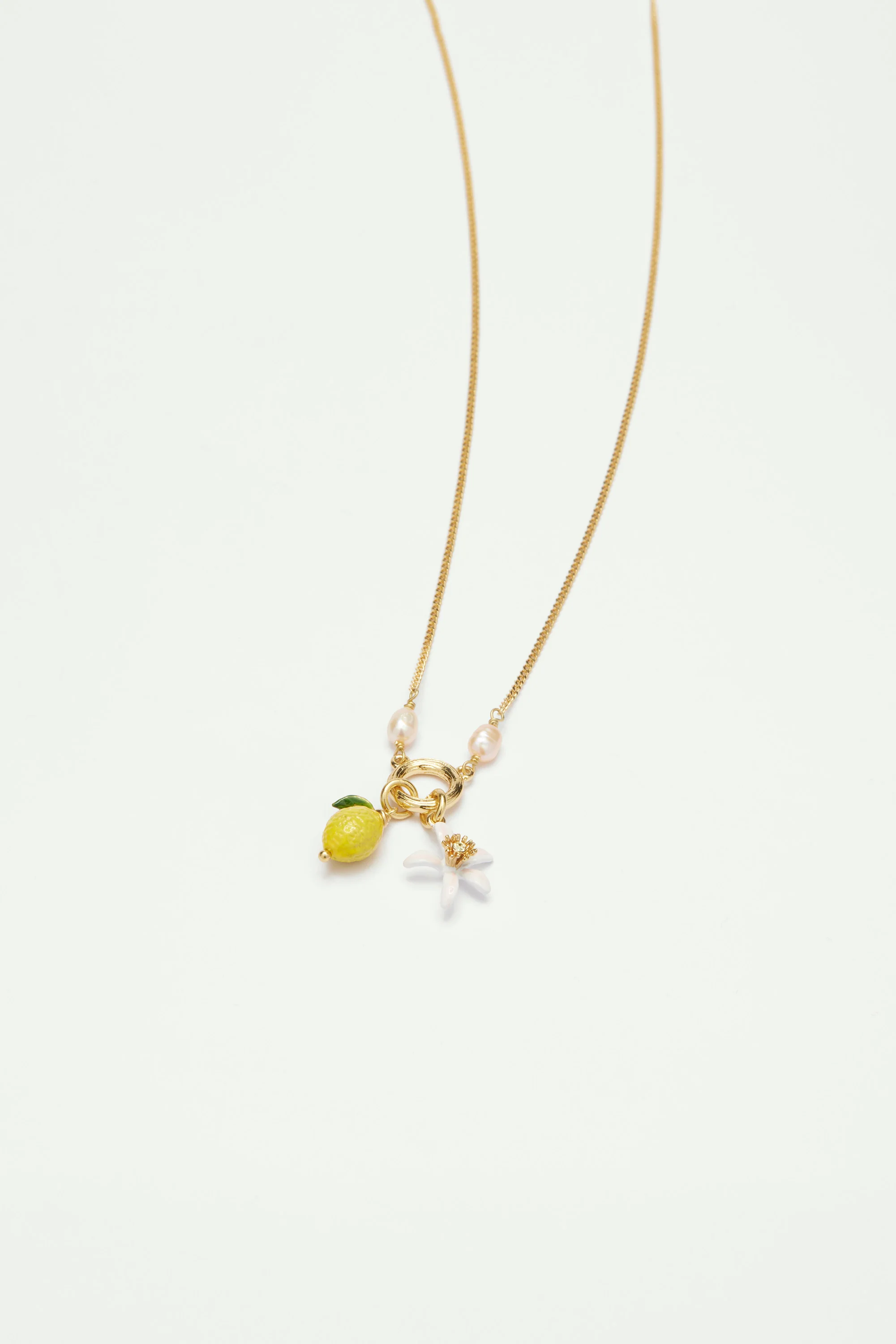 Collier pendentif citron et fleur de citronnier - Image 3