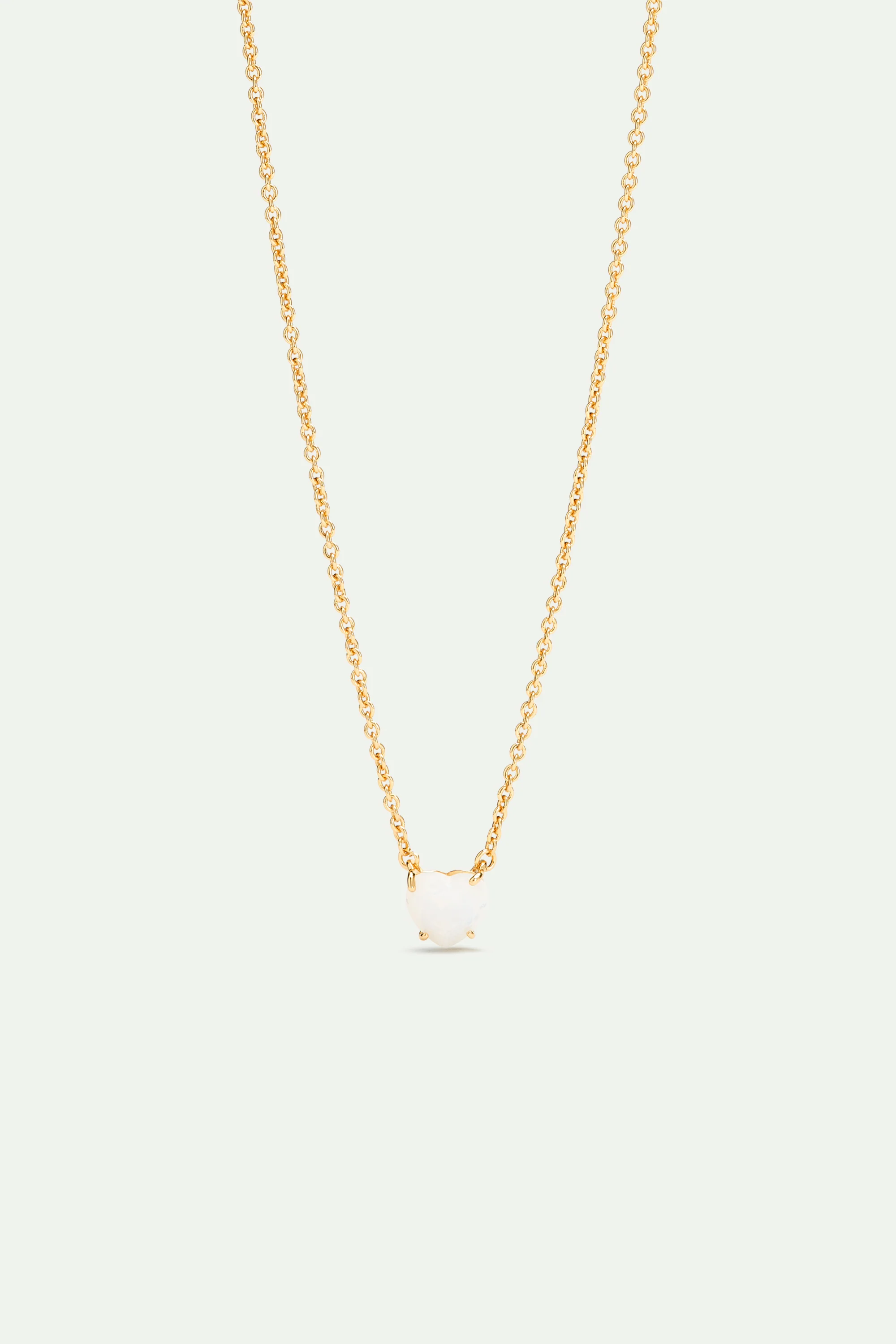 Collier pendentif cœur La Diamantine blanc opalescent
