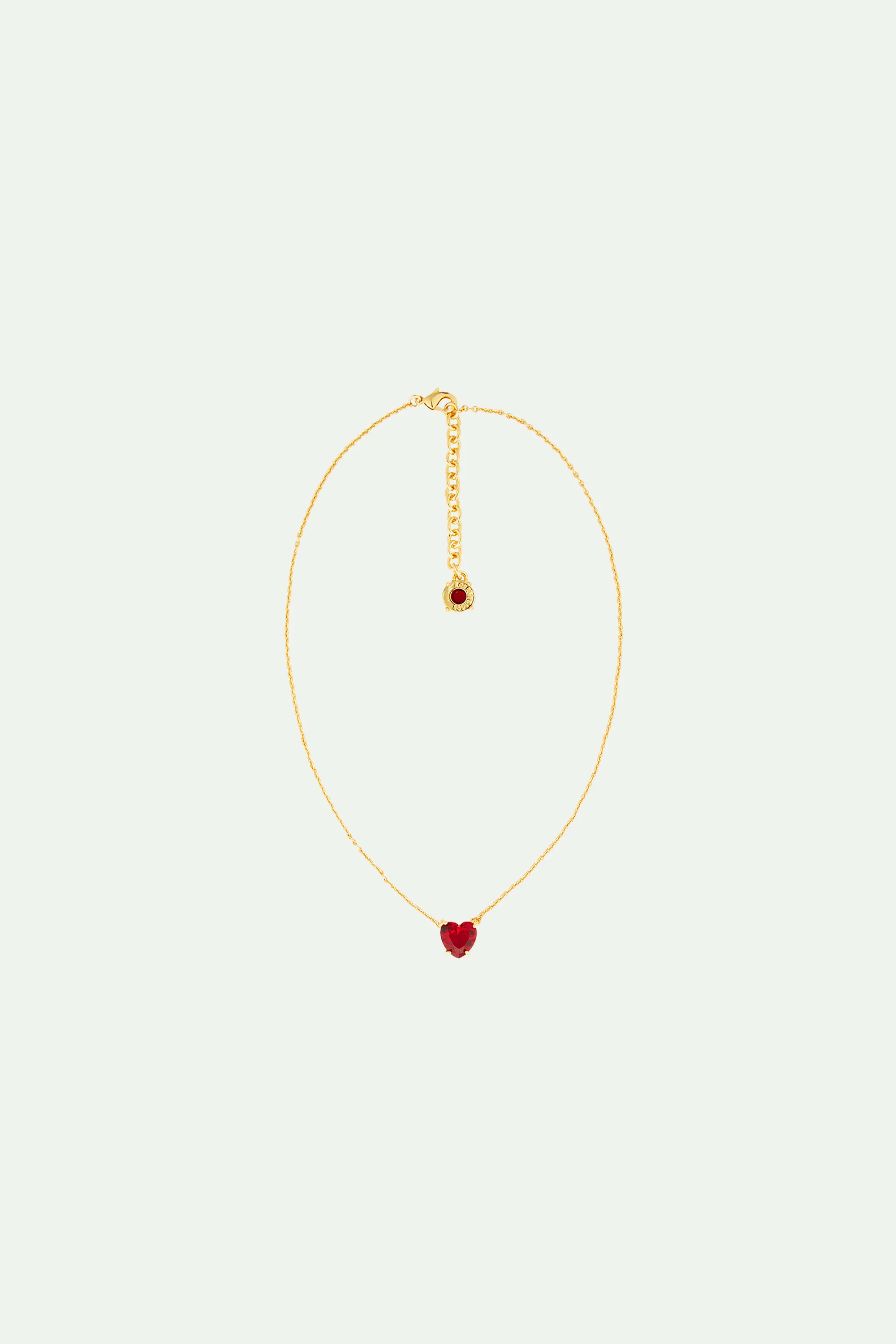 Collier pendentif cœur La Diamantine rouge grenat - Image 3