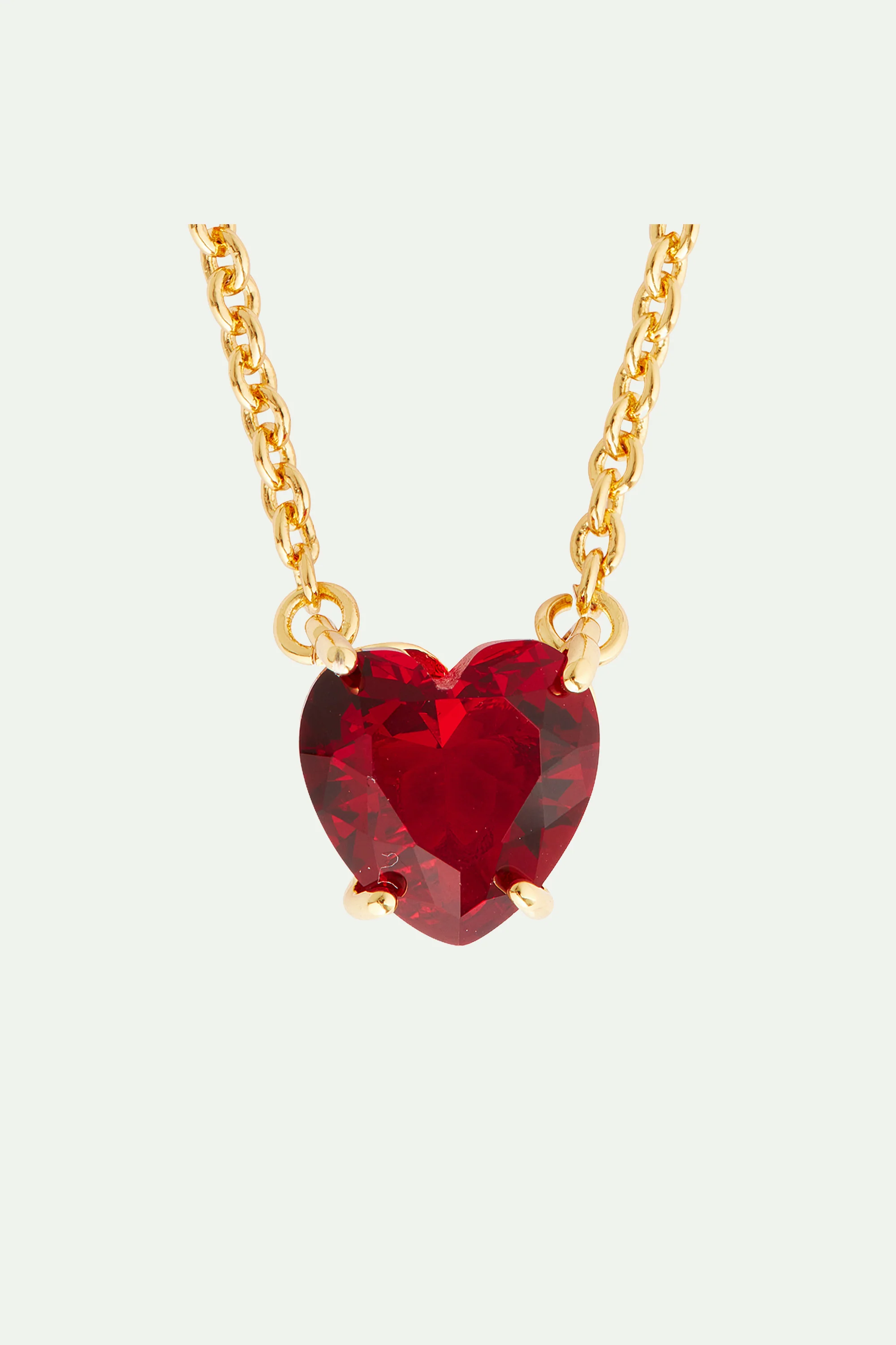 Collier pendentif cœur La Diamantine rouge grenat - Image 4