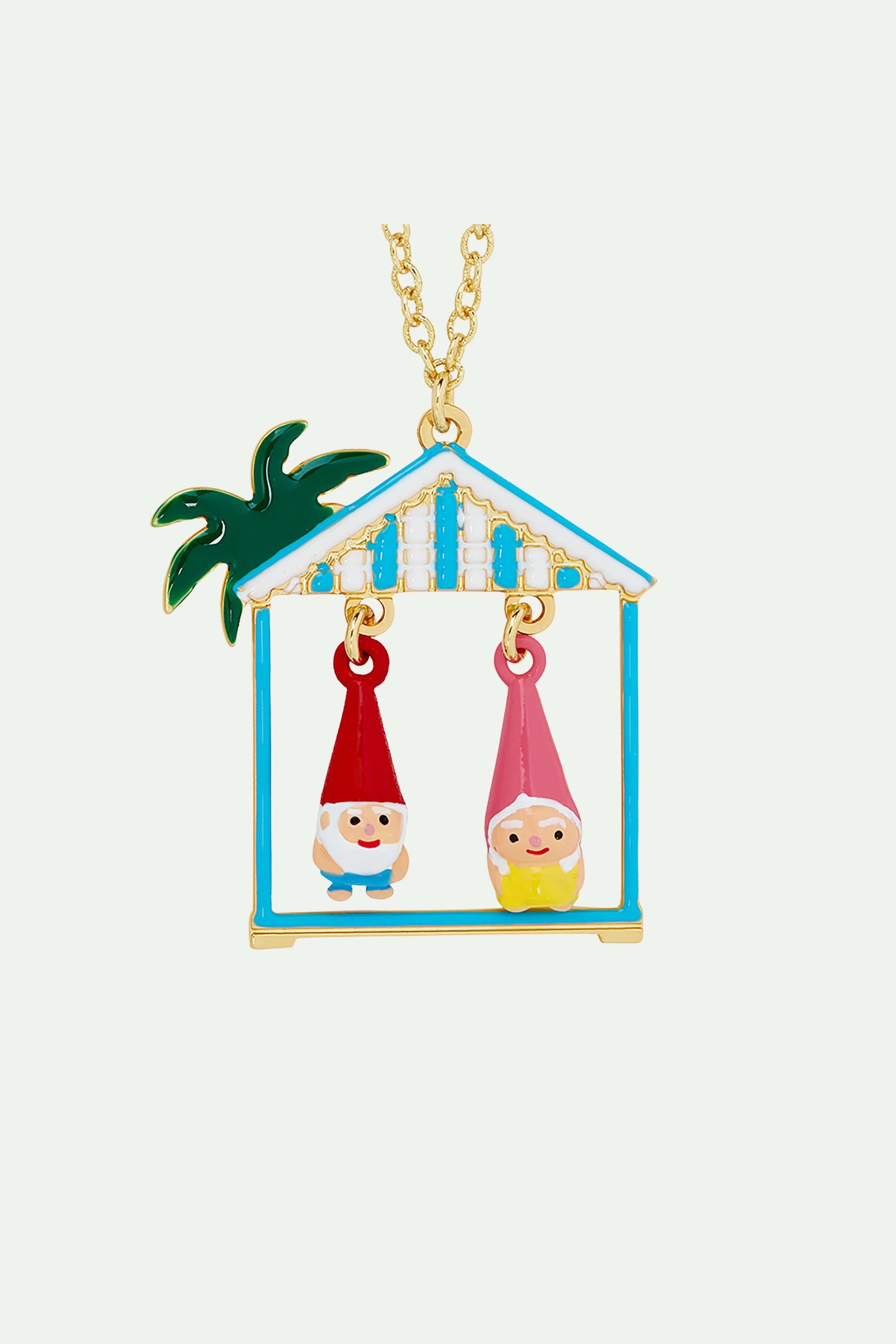 Collier pendentif couple champimignon et cabine de plage - Image 4